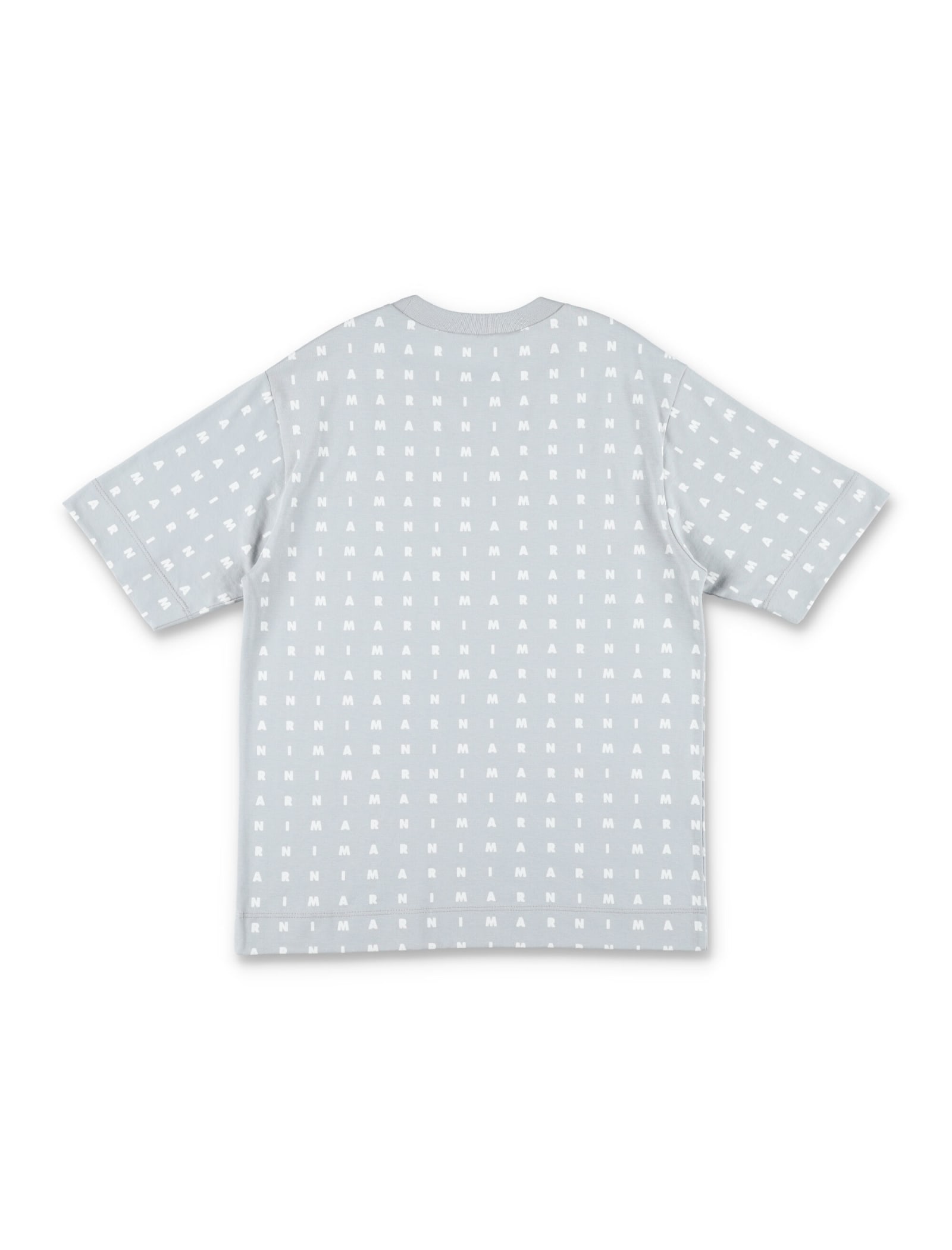 Shop Marni All-over Logo T-shirt In Grey/white