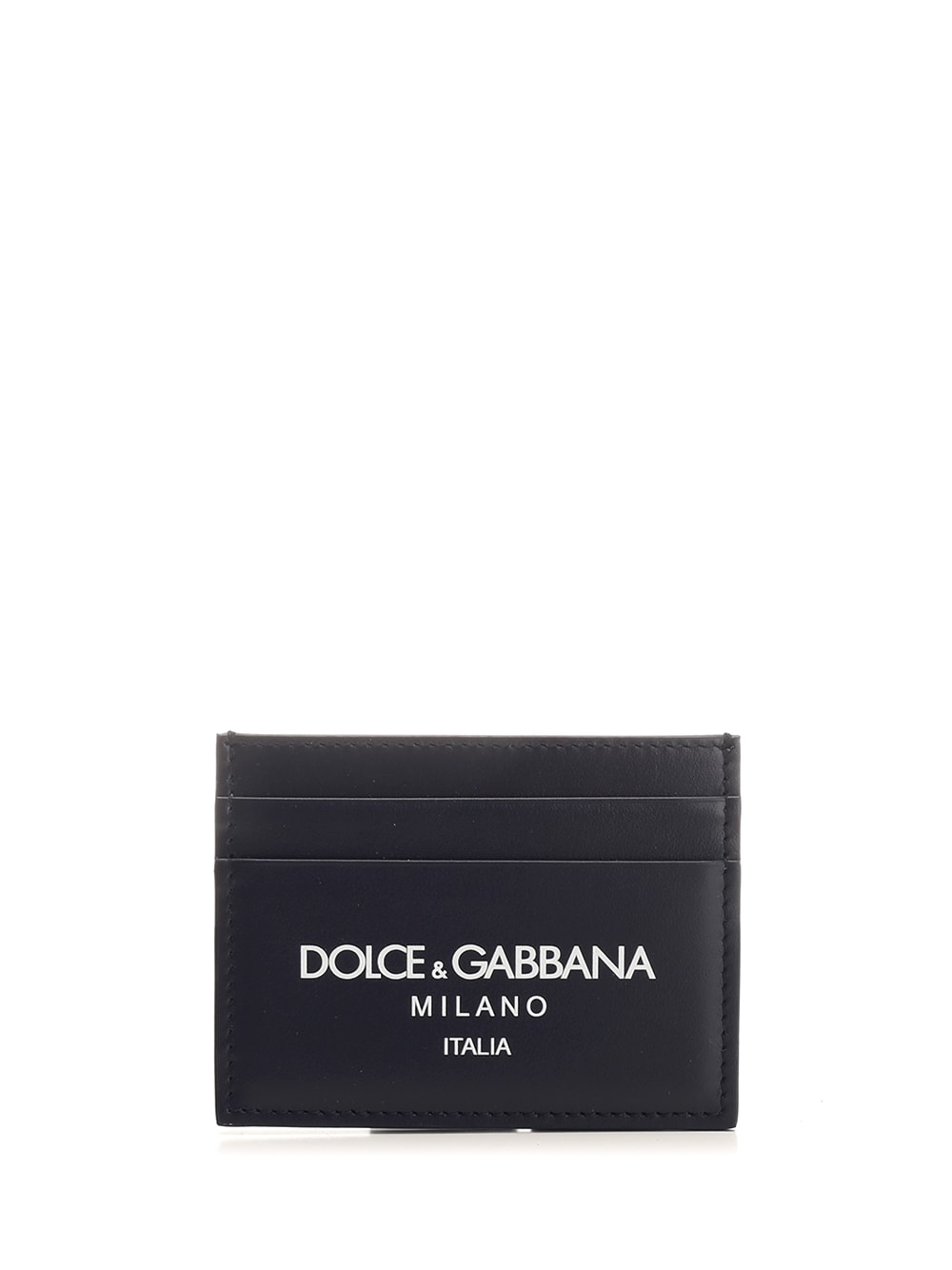 Dolce & Gabbana Calfskin Card Case In Blue