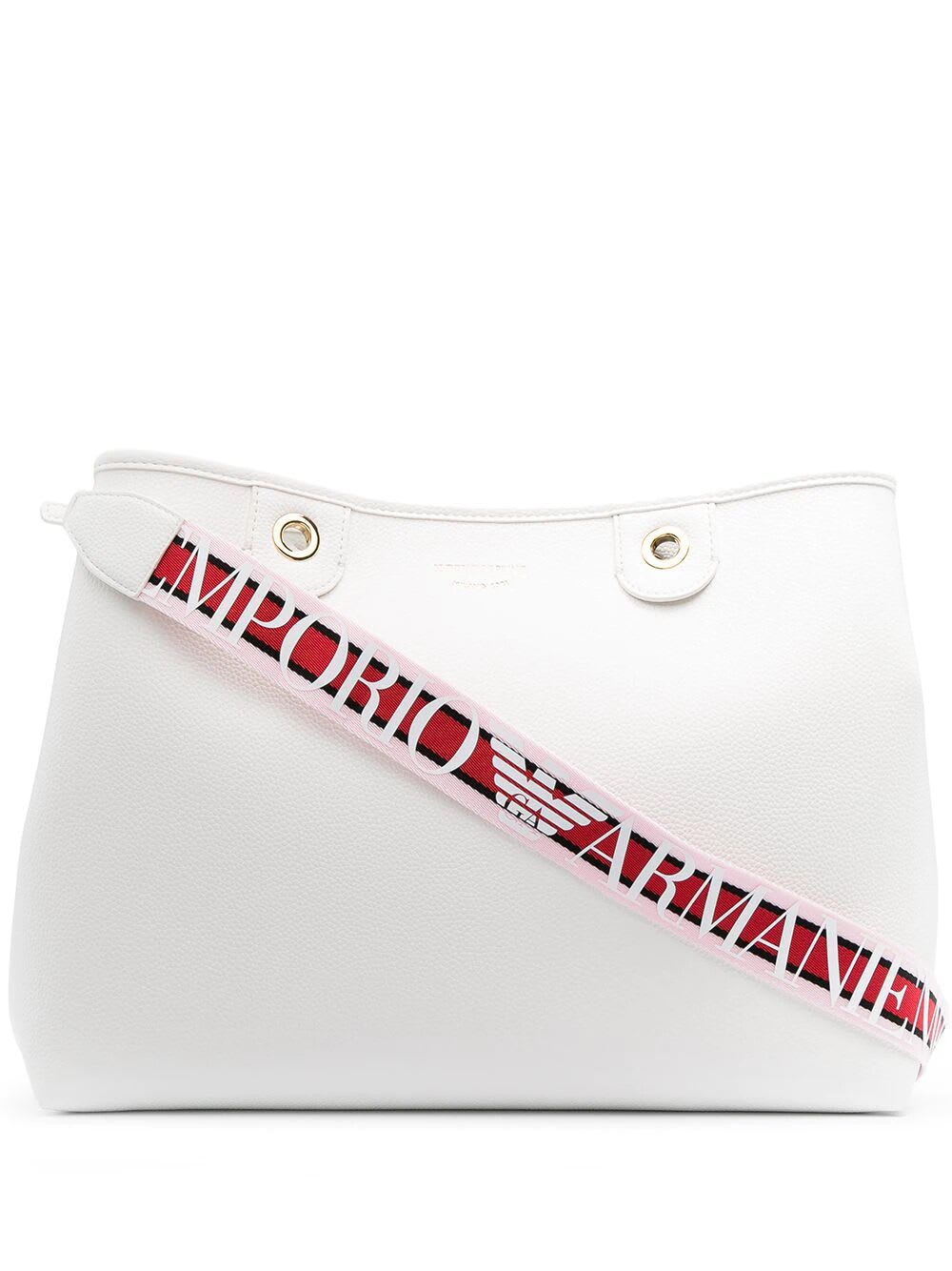 Emporio Armani Myea Medium Shopping Bag In White Suede