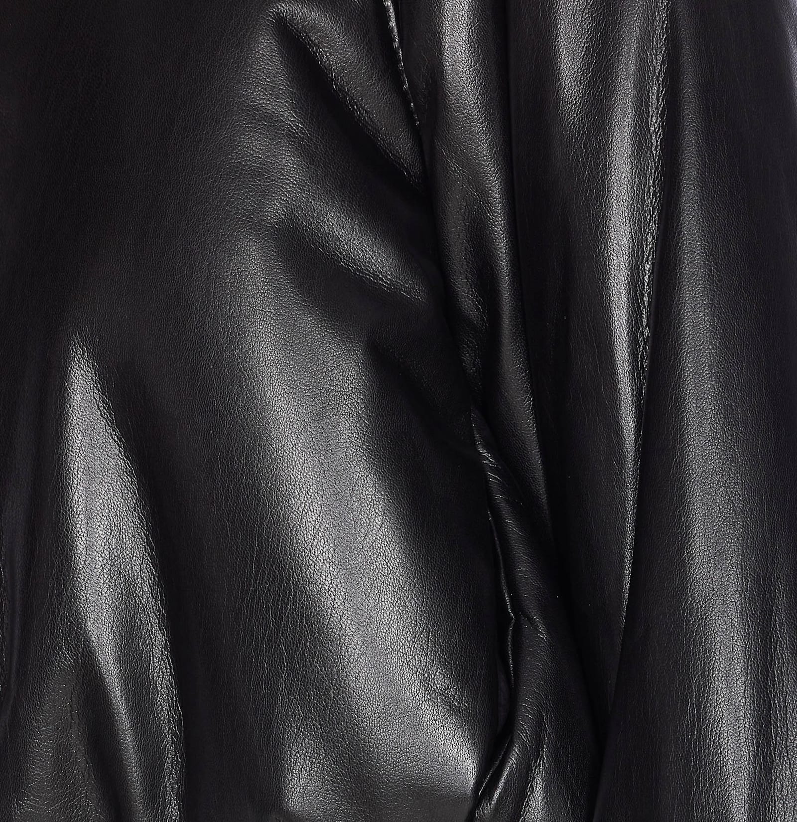 Pinko Black Cropped Bomber Jacket With Front Zip Closure In Ecoleather Woman In Black