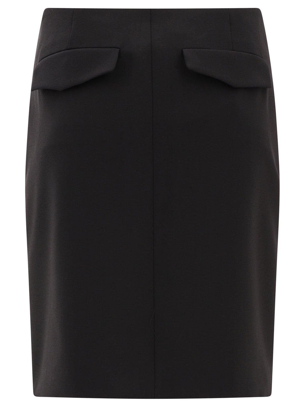 Shop Sportmax Meris Button Detailed Wap Skirt In Nero