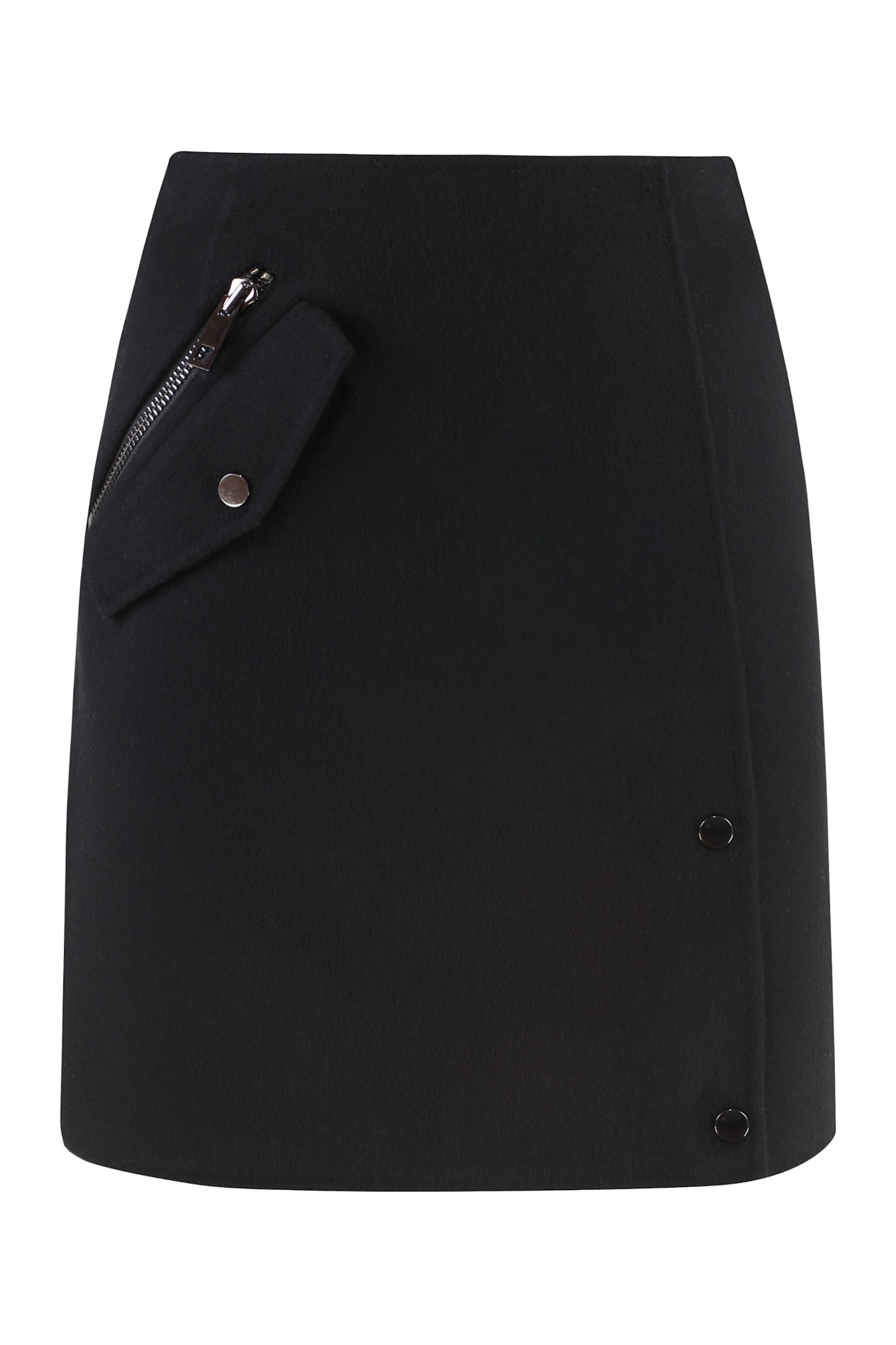 P.a.r.o.s.h Parosh Wool Mini Skirt In Black