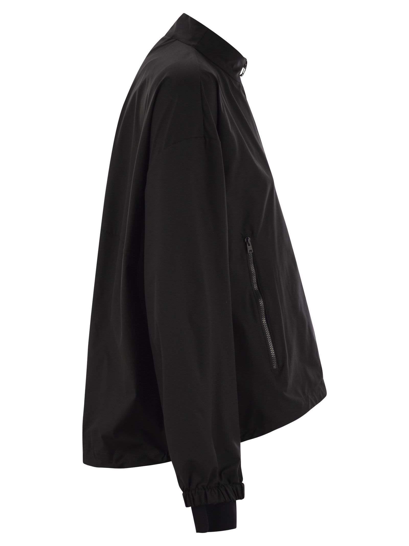 Herno Laminar Bomber Jacket With Zip In Black