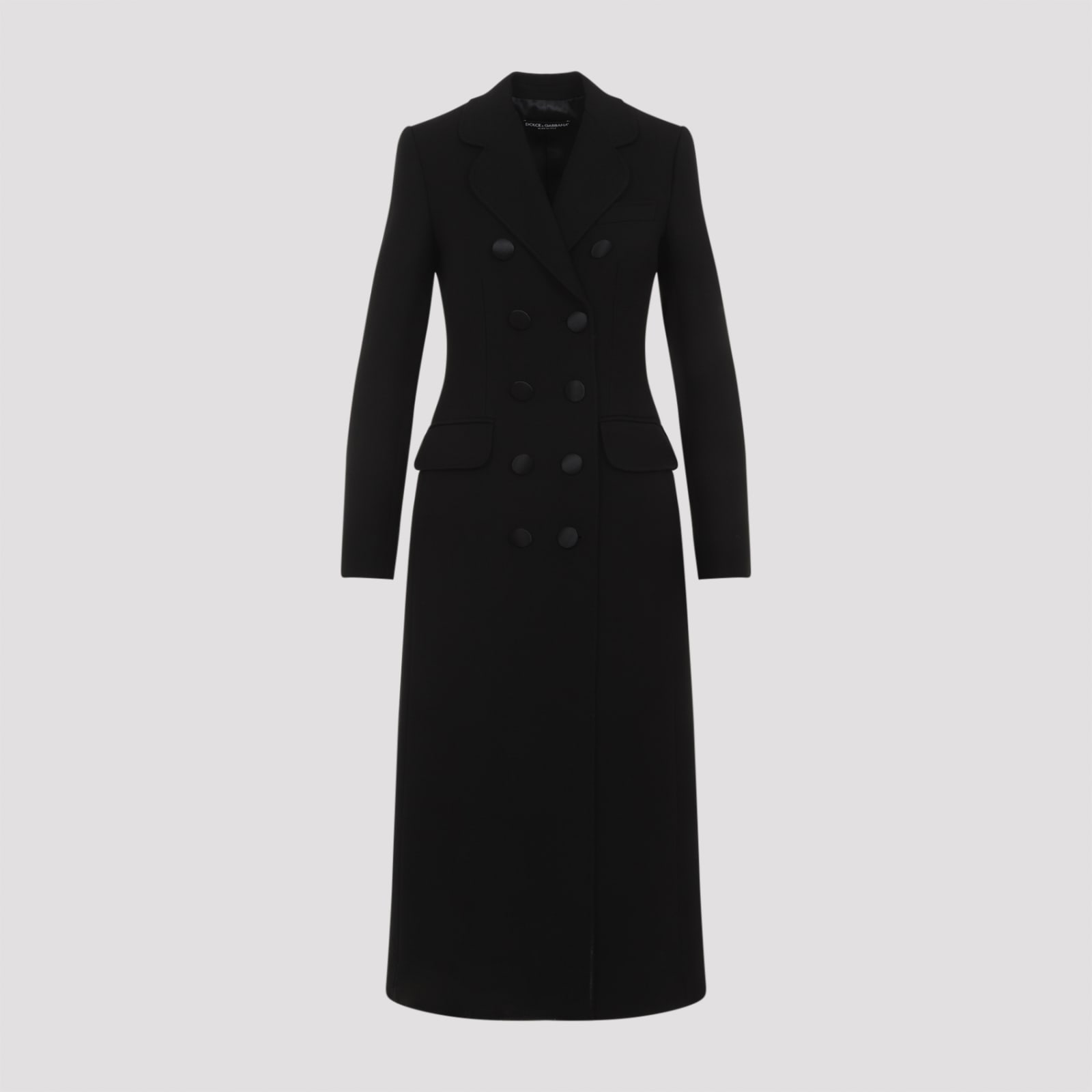 Shop Dolce & Gabbana Virgin Wool Coat In Nero