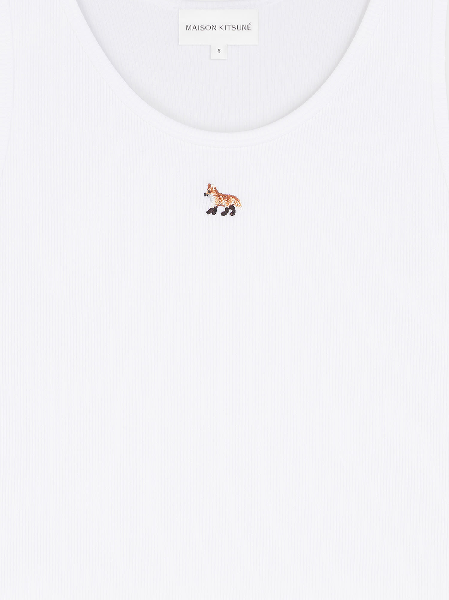 Shop Maison Kitsuné Tank Top In White