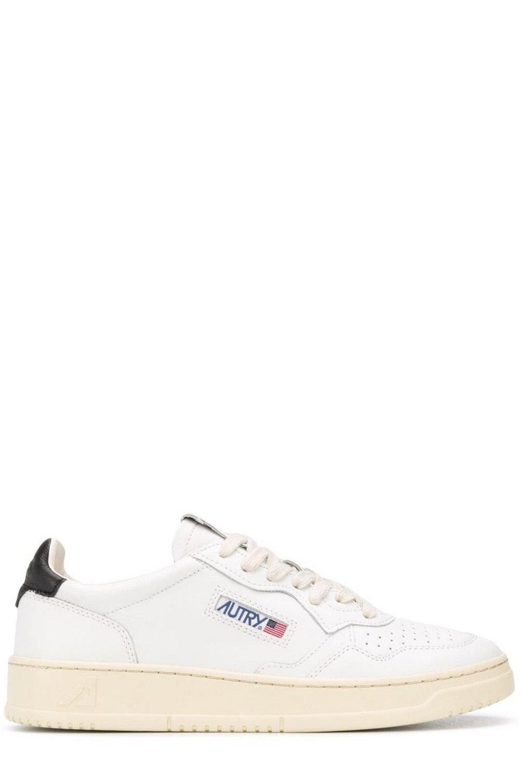 Shop Autry Logo Patch Panelled Sneakers