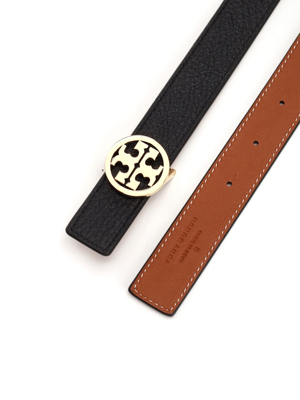 Shop Tory Burch Miller Reversible Belt In Black