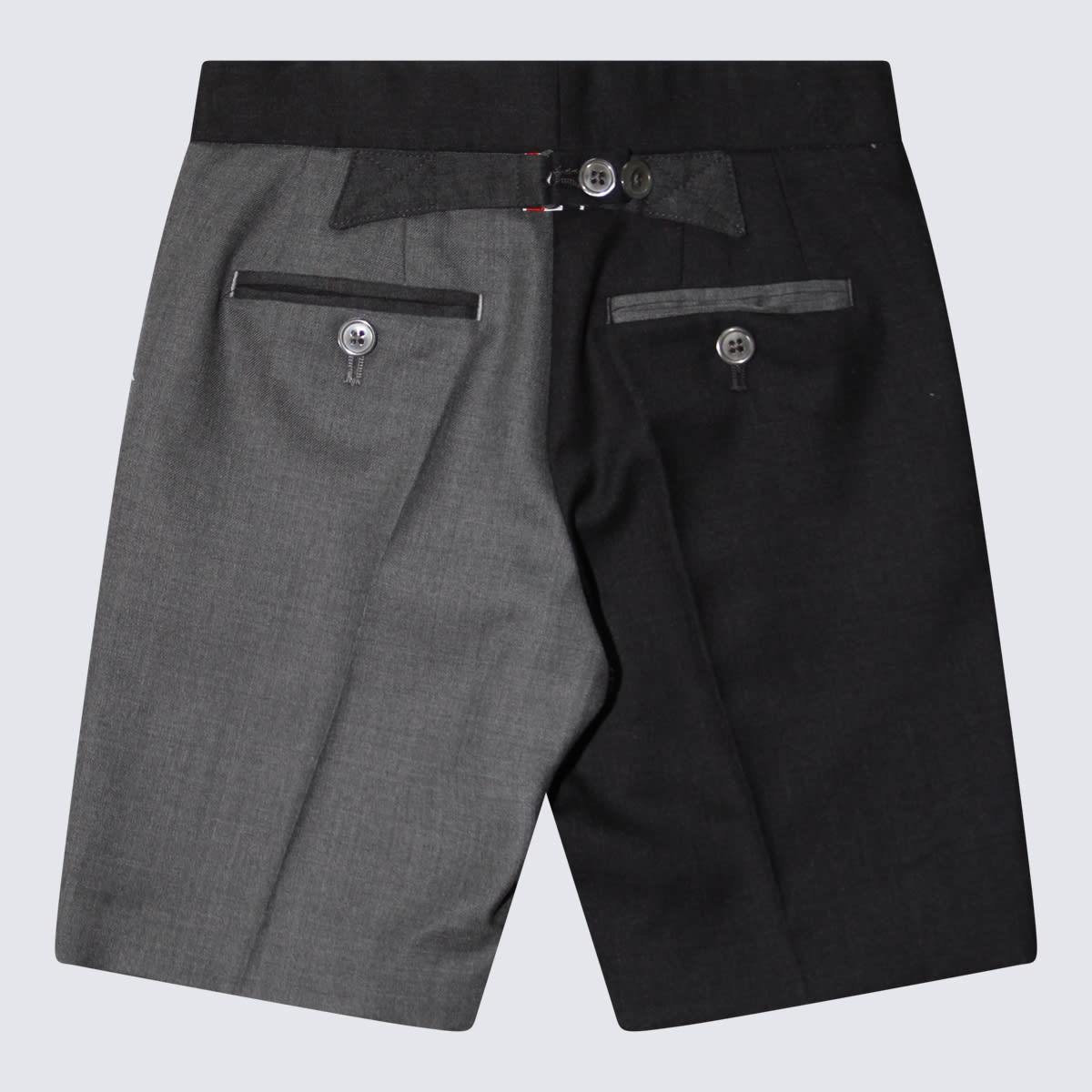 Shop Thom Browne Grey Wool Shorts