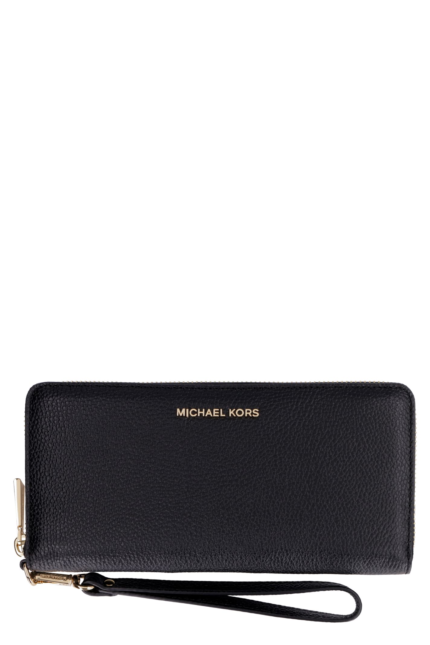Shop Michael Michael Kors Continental Leather Wallet In Black