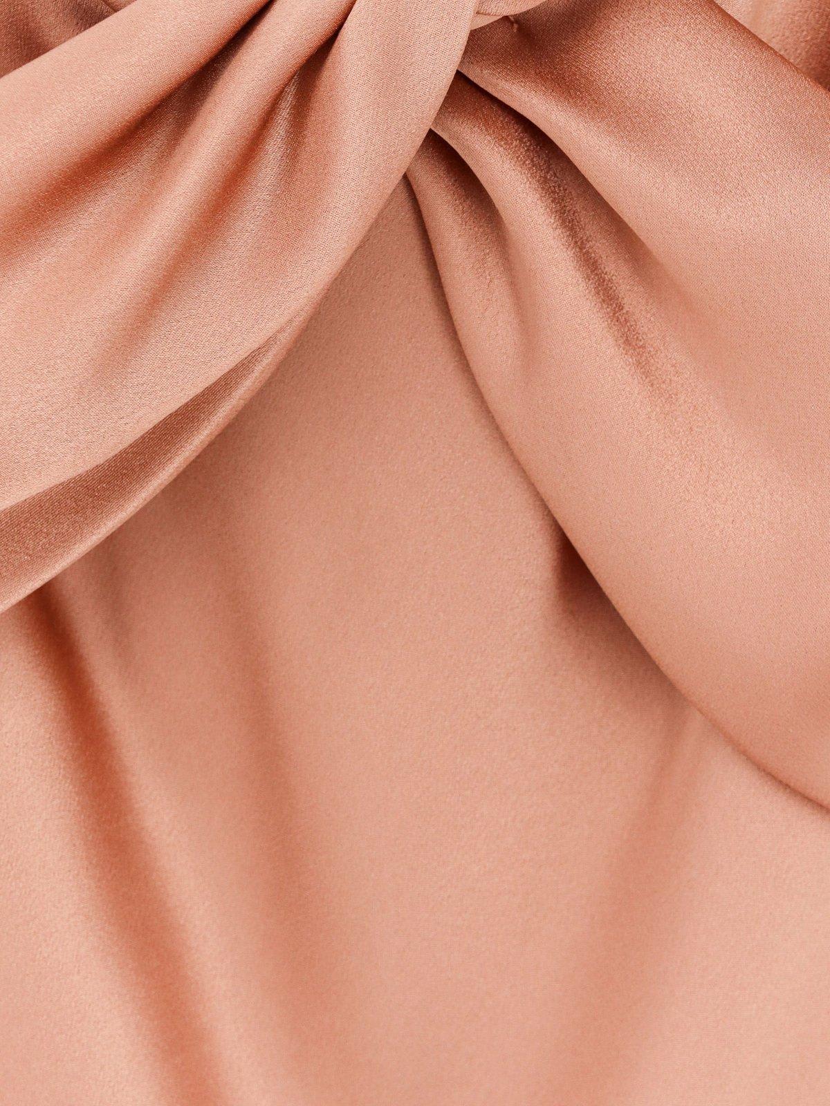 Shop Alberta Ferretti Bow-detailed Straight Hem Maxi Satin Dress In Pink
