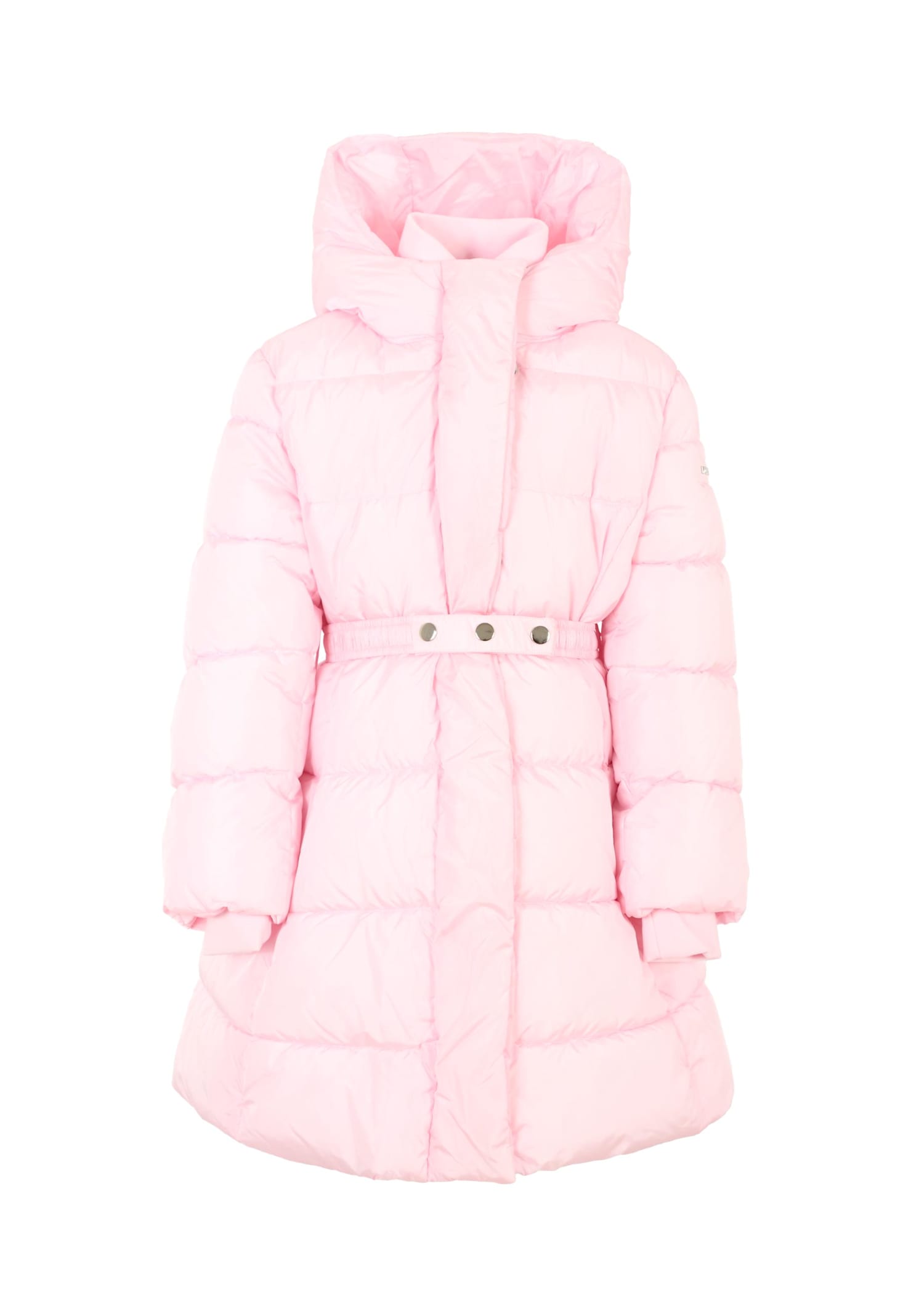 Monnalisa Pink Down Jacket For Girl With Logo In Pink