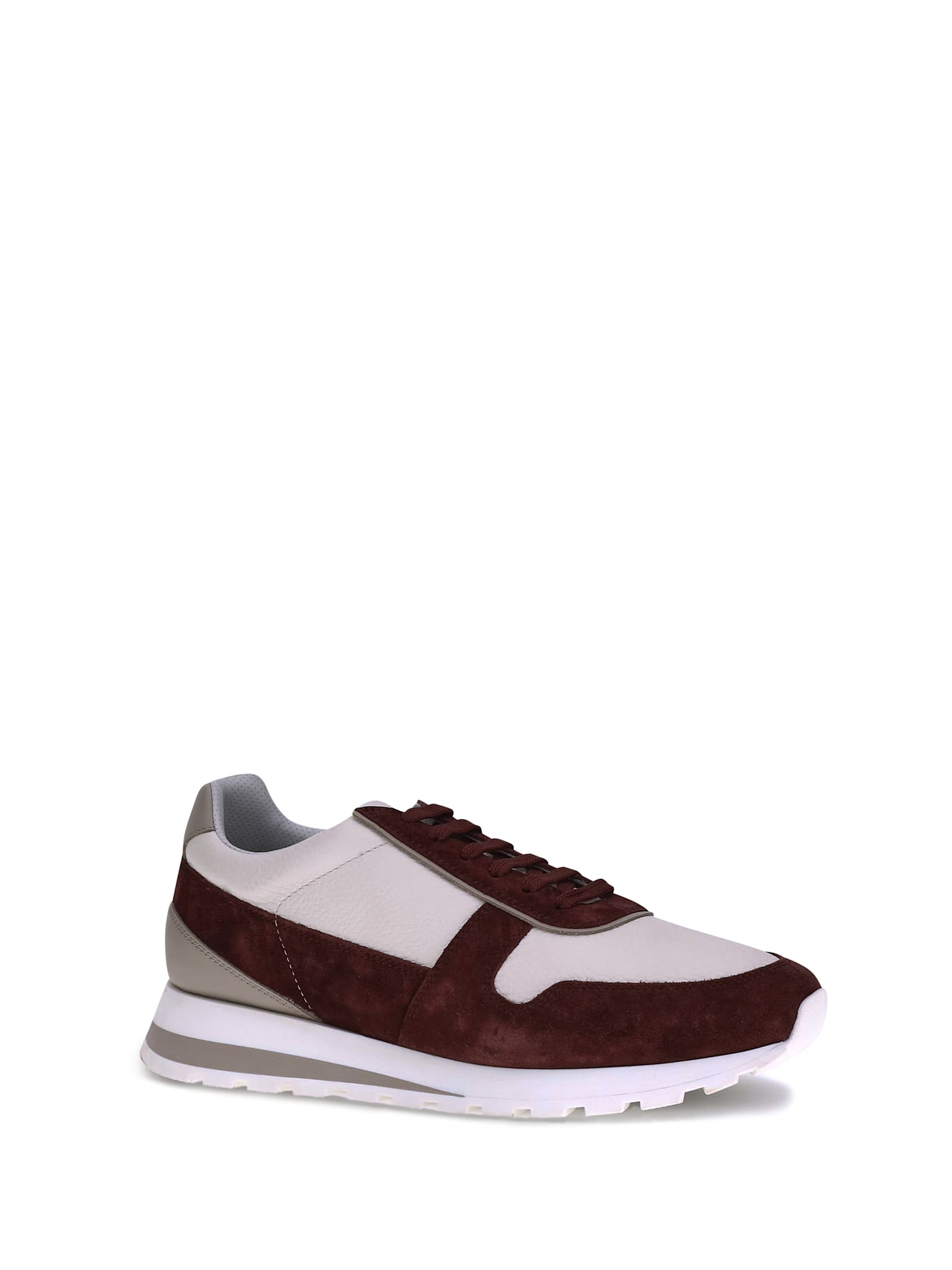Brunello Cucinelli Men Leather Sneakers In Multi