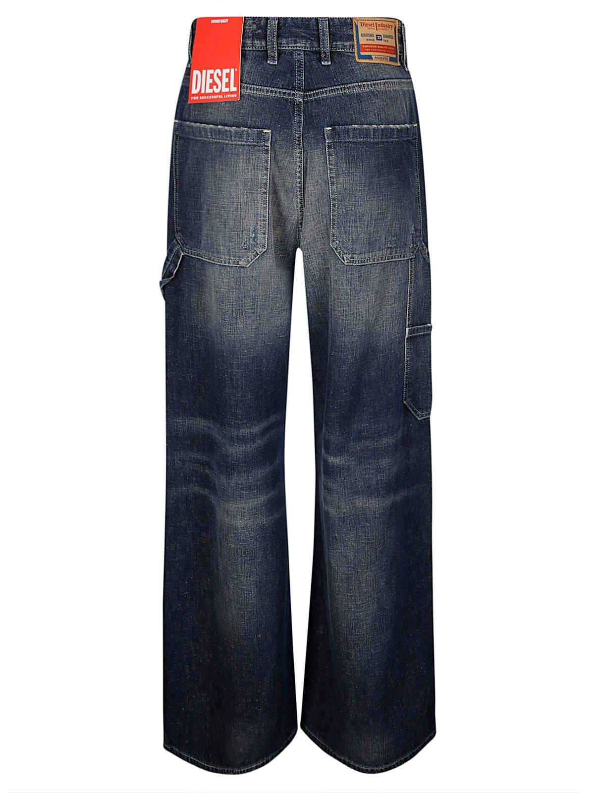 Shop Diesel D-sire Wide-leg Jeans In Blue