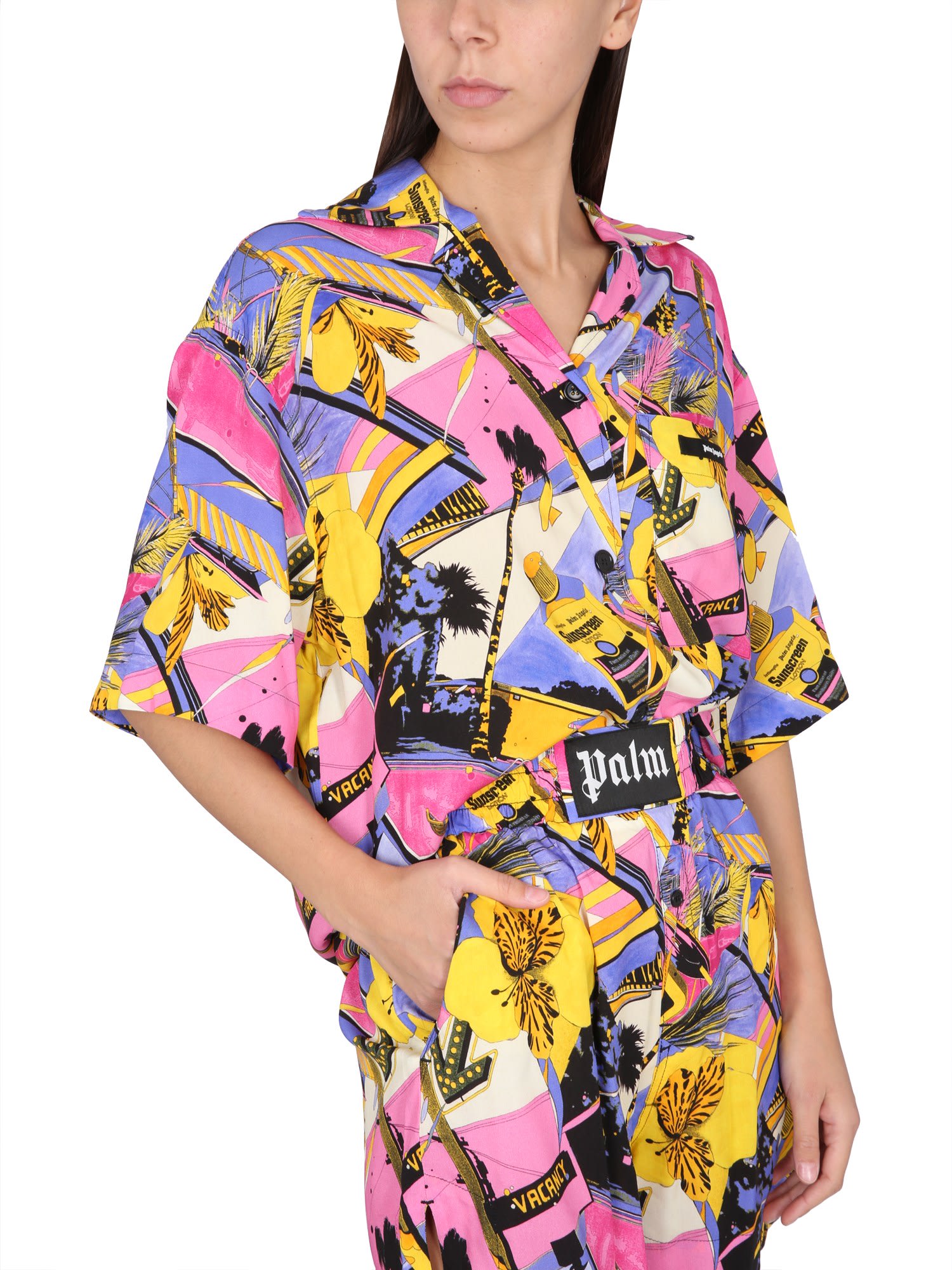 Palm Angels Miami Mix Print Shirt In Multicolor