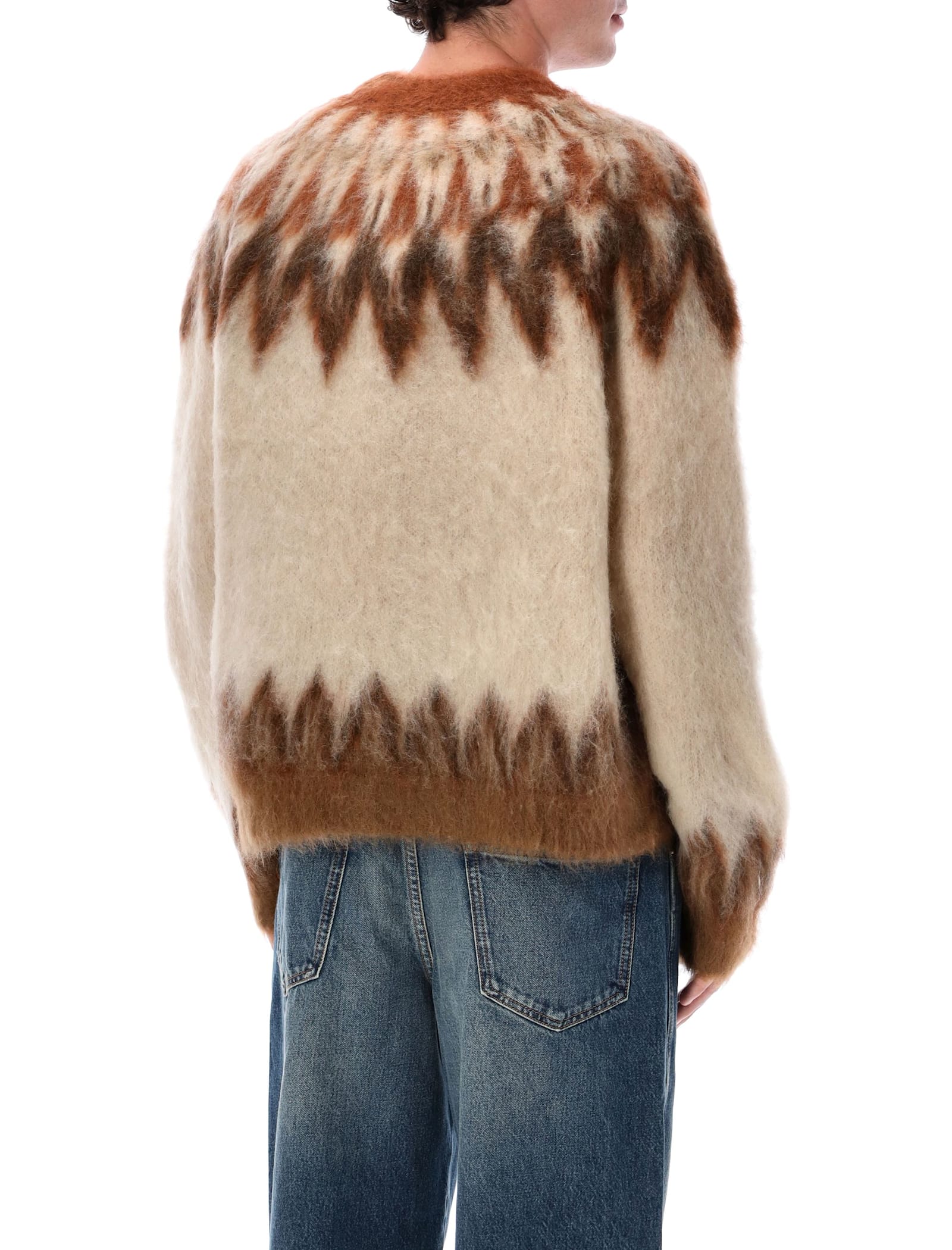 Isabel Marant Marant Nicolas Mohair Blend Sweater With Fair Isle Pattern In Brown