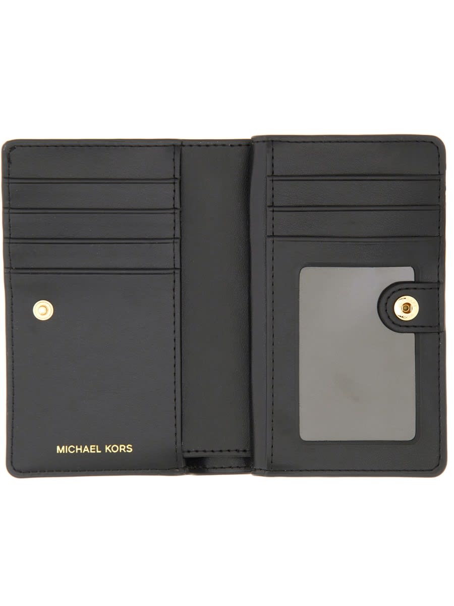 Michael Kors Black Leather Wallet In Black