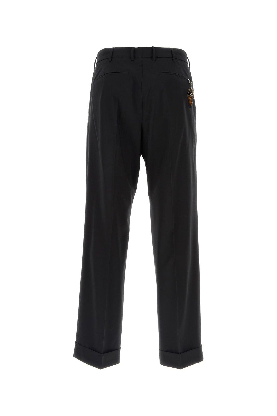 Shop Pt01 High-waisted Tailored Trousers In Black