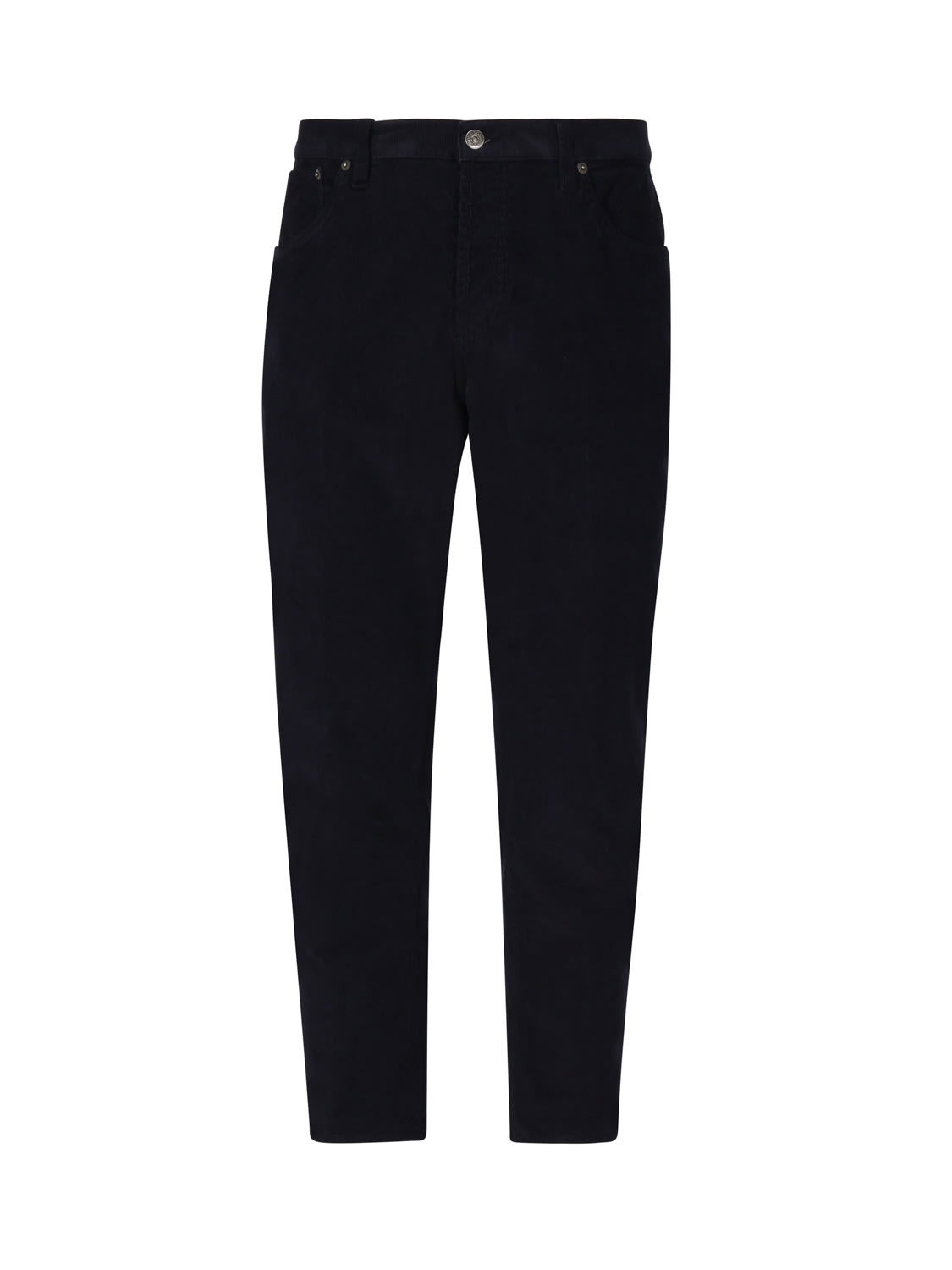 Shop Dondup Gaubert Slim Velvet Trousers In Black