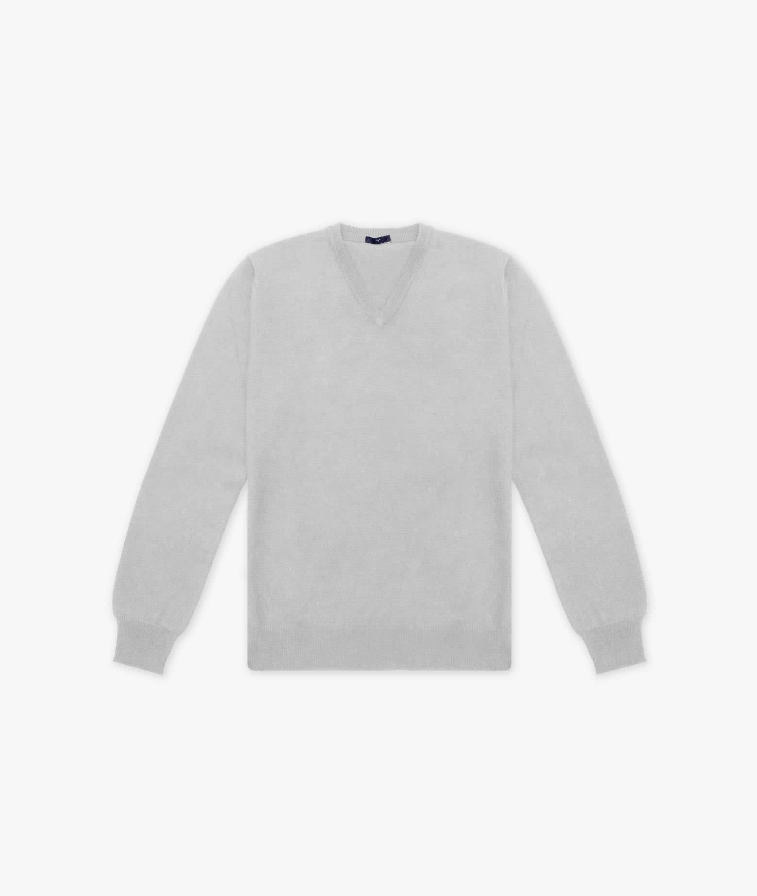 Larusmiani V-neck Sweater Bachelor Sweater In Ivory