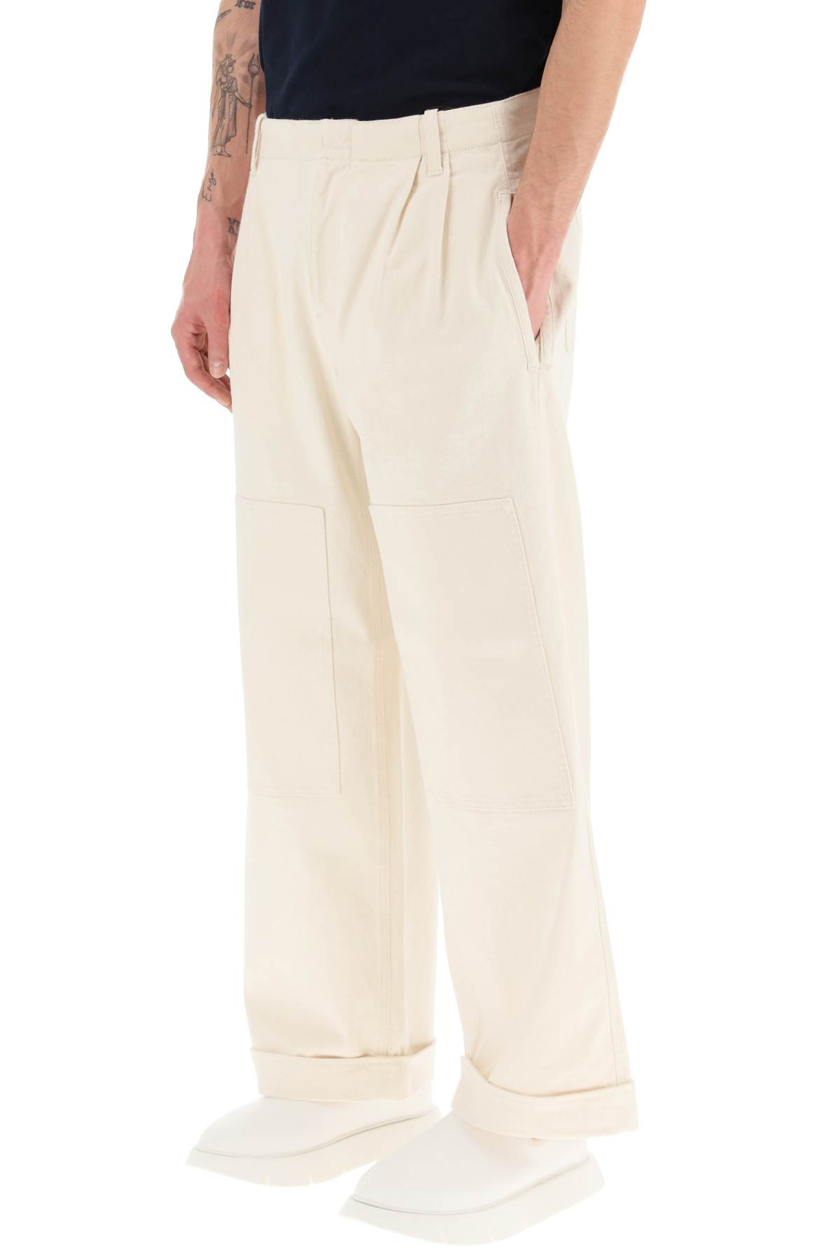 Shop Etro Wide Leg Pants In Bianco (white)