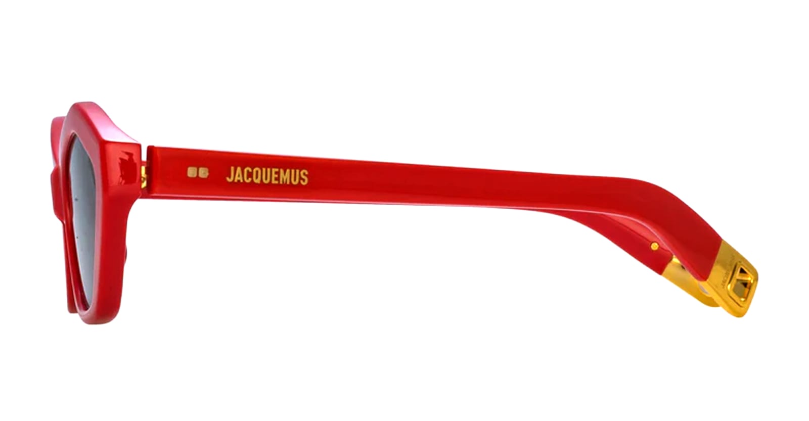 Shop Jacquemus Bambino - Red Sunglasses In Bambino Red Yellow Gold