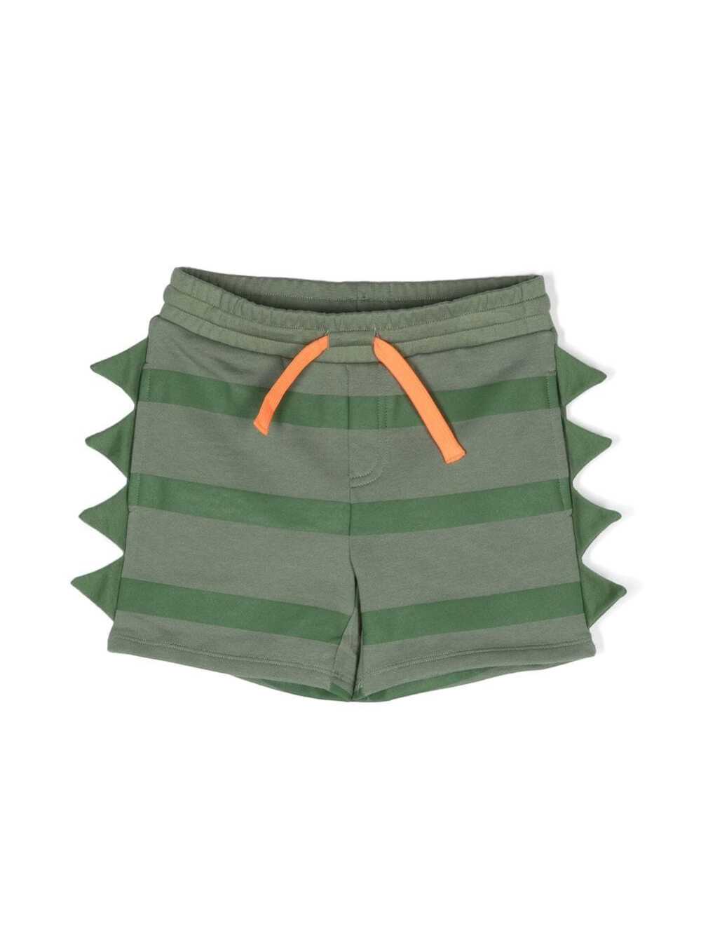 Shop Stella Mccartney Shorts With Dinosaur-tail Detailing In Green Cotton Boy