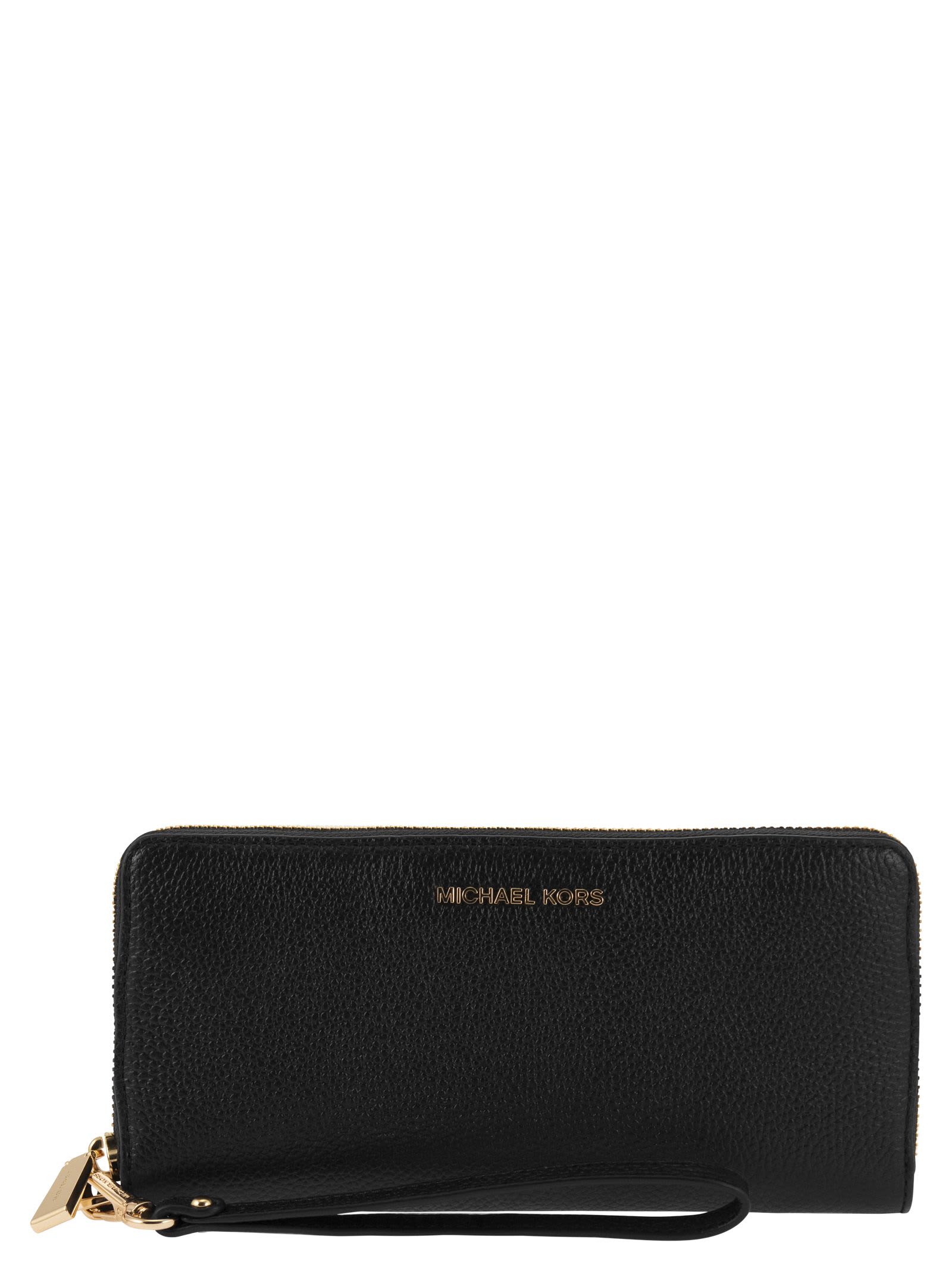 Michael Kors Jet Set - Grained Leather Wallet In Black