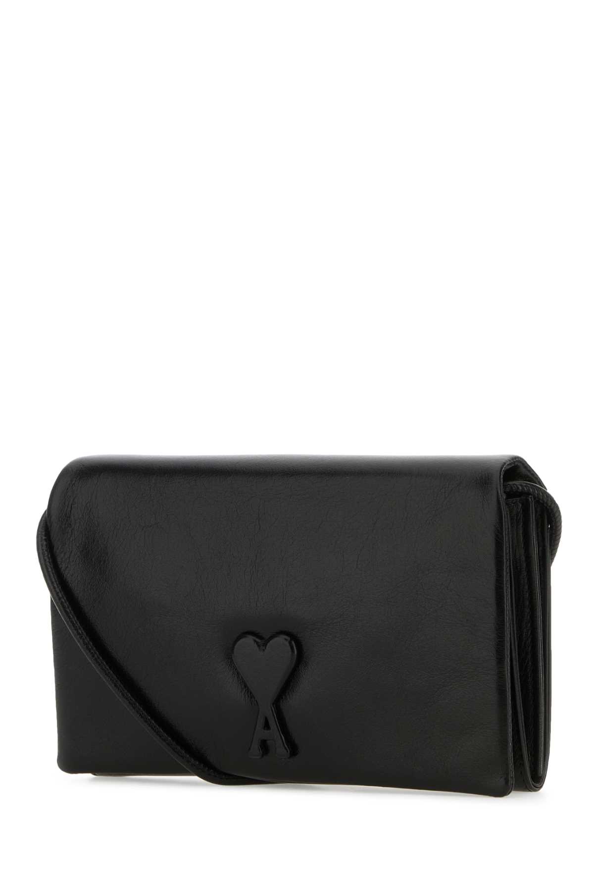 Shop Ami Alexandre Mattiussi Black Leather Voulez-vous Wallet