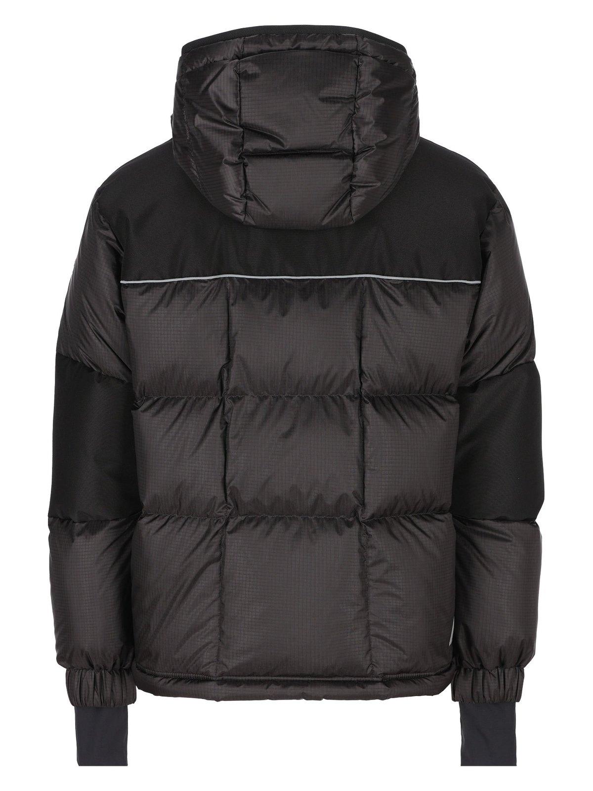 Shop Moncler Logo Patch Hooded Padded Jacket