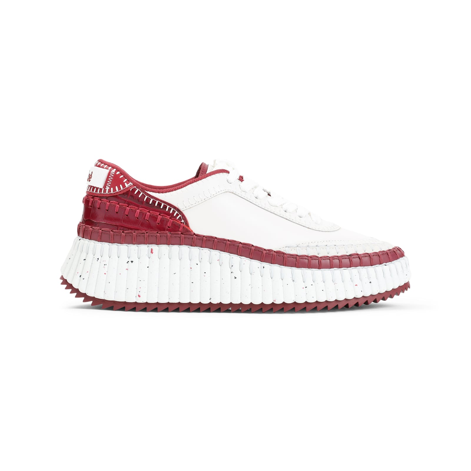 Shop Chloé Red And White Sneakers