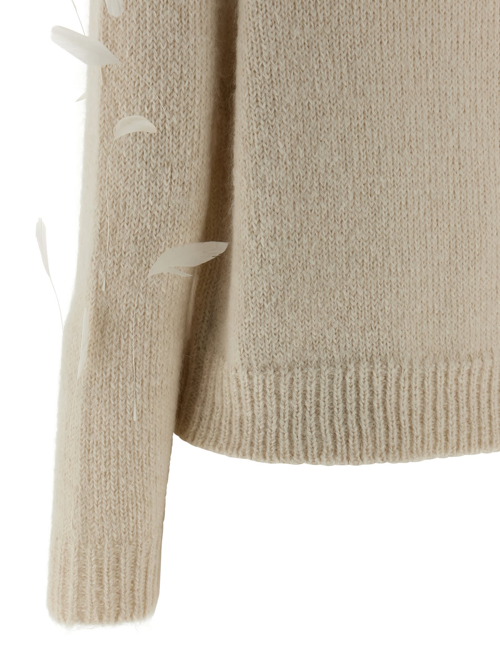 Jil Sander Feather Sweater Sweaters And Cardigans White In Neutral