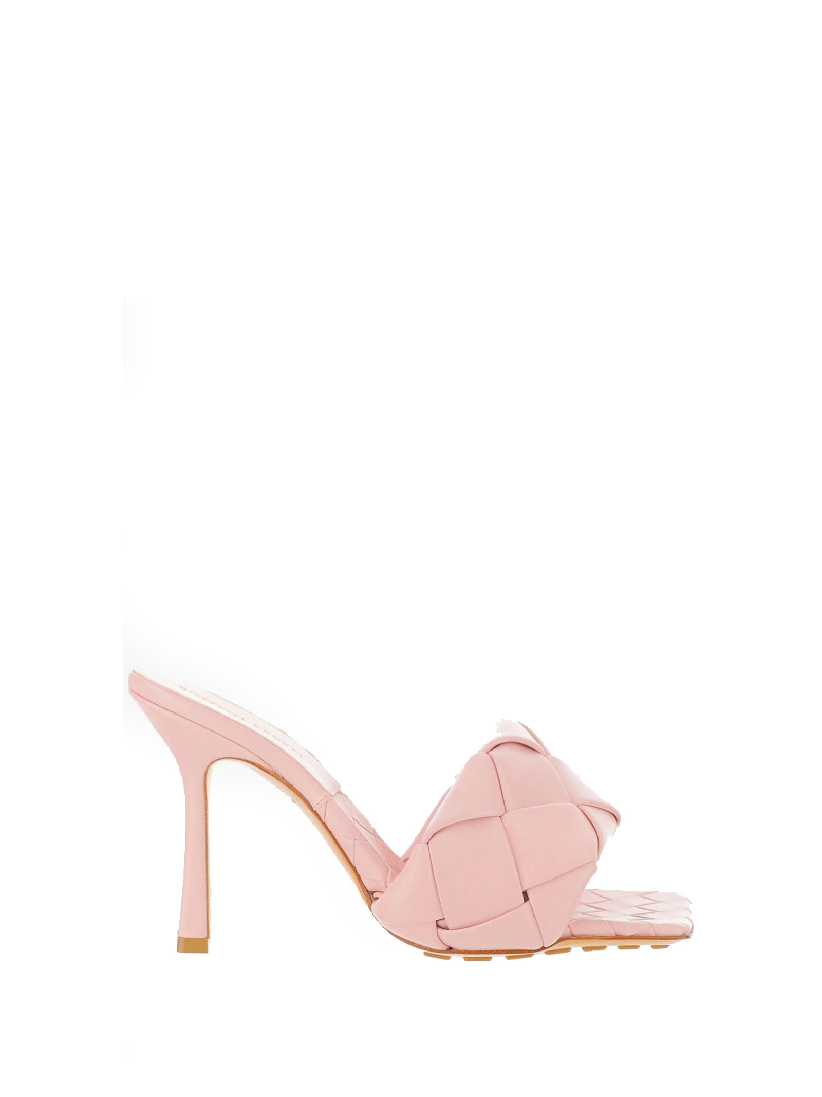Bottega Veneta Mules In Woven Leather In Pink & Purple