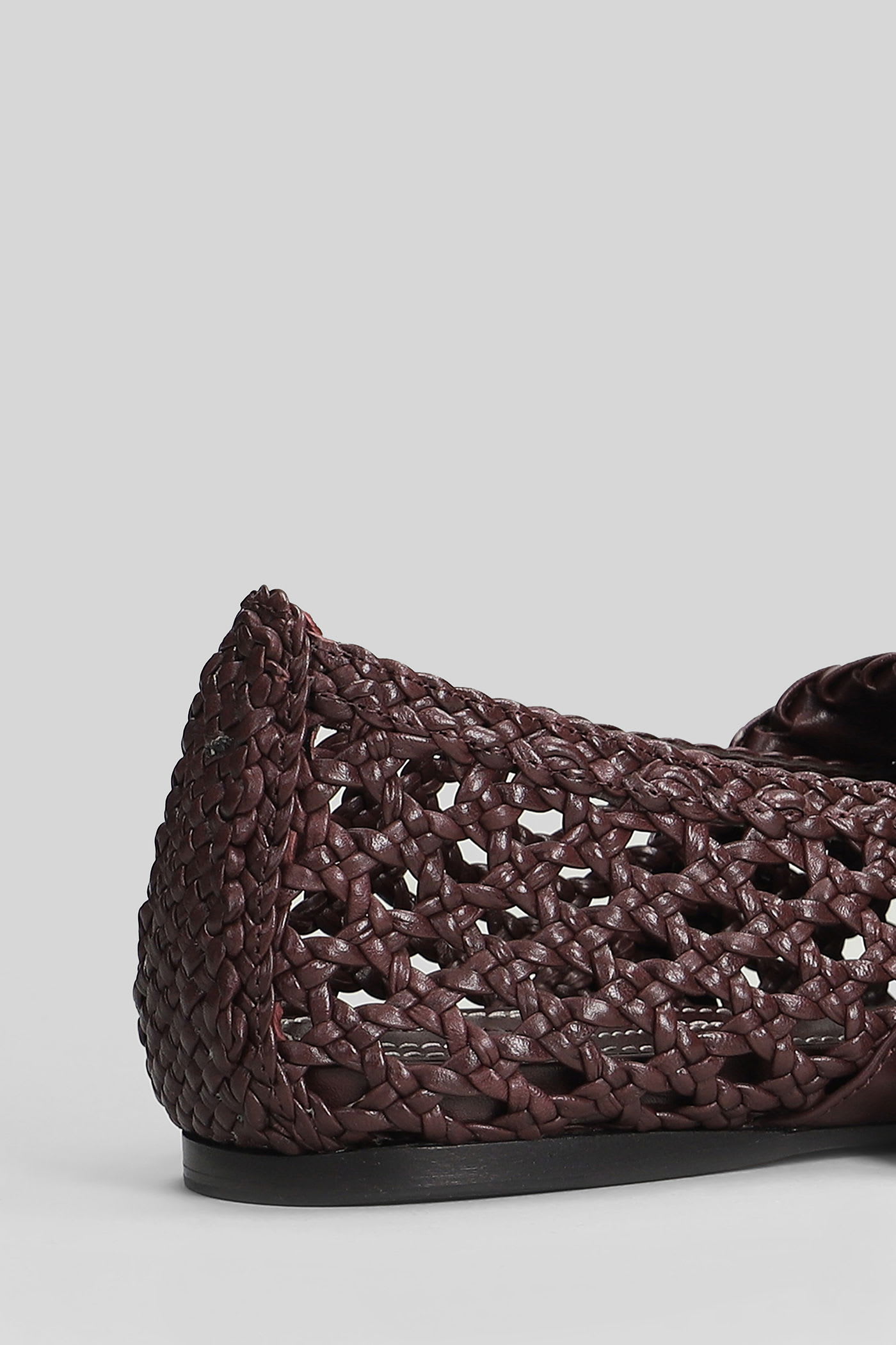 Zimmermann Helix Ballet Flats In Bordeaux Leather In Burgundy