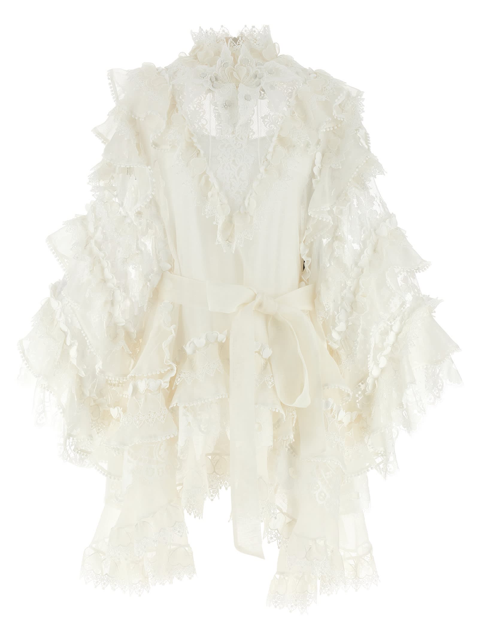ZIMMERMANN CRUSH HEART TRIM MINI DRESS