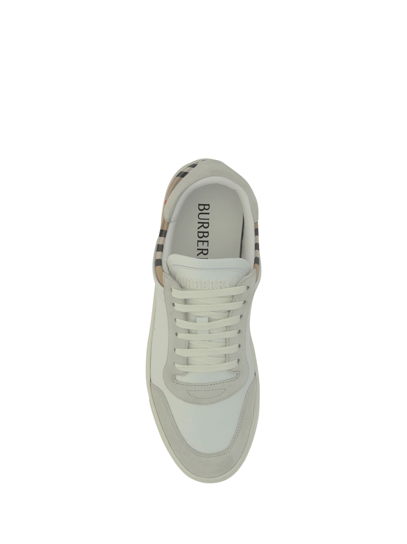 Shop Burberry Stevie Sneakers In White