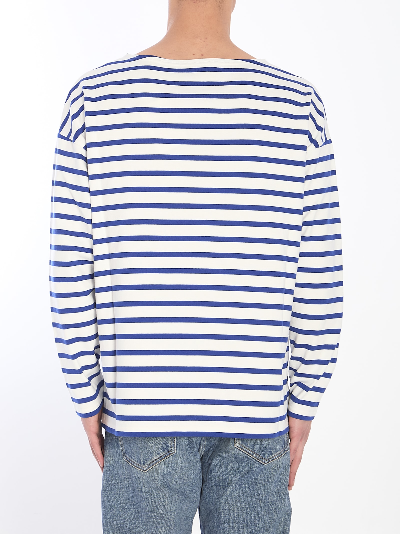 Valentino Chez Logo Long-sleeved Stripe T-shirt In Red