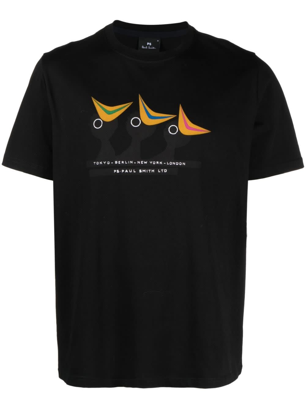 Shop Ps By Paul Smith Mens Regular Fit Tshirt Birds In Black