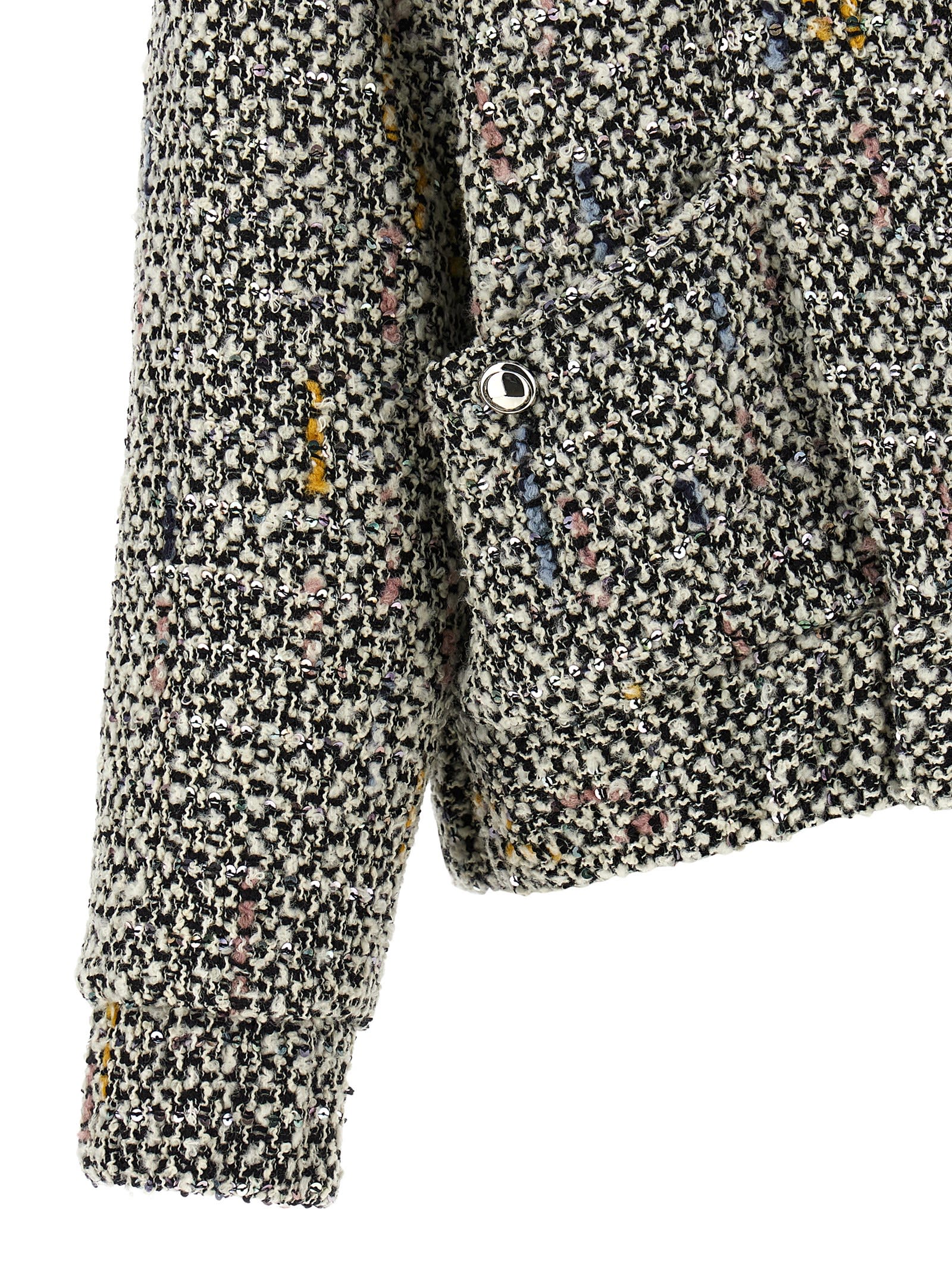 Alessandra Rich Multicolor Tweed Blazer In Neutral