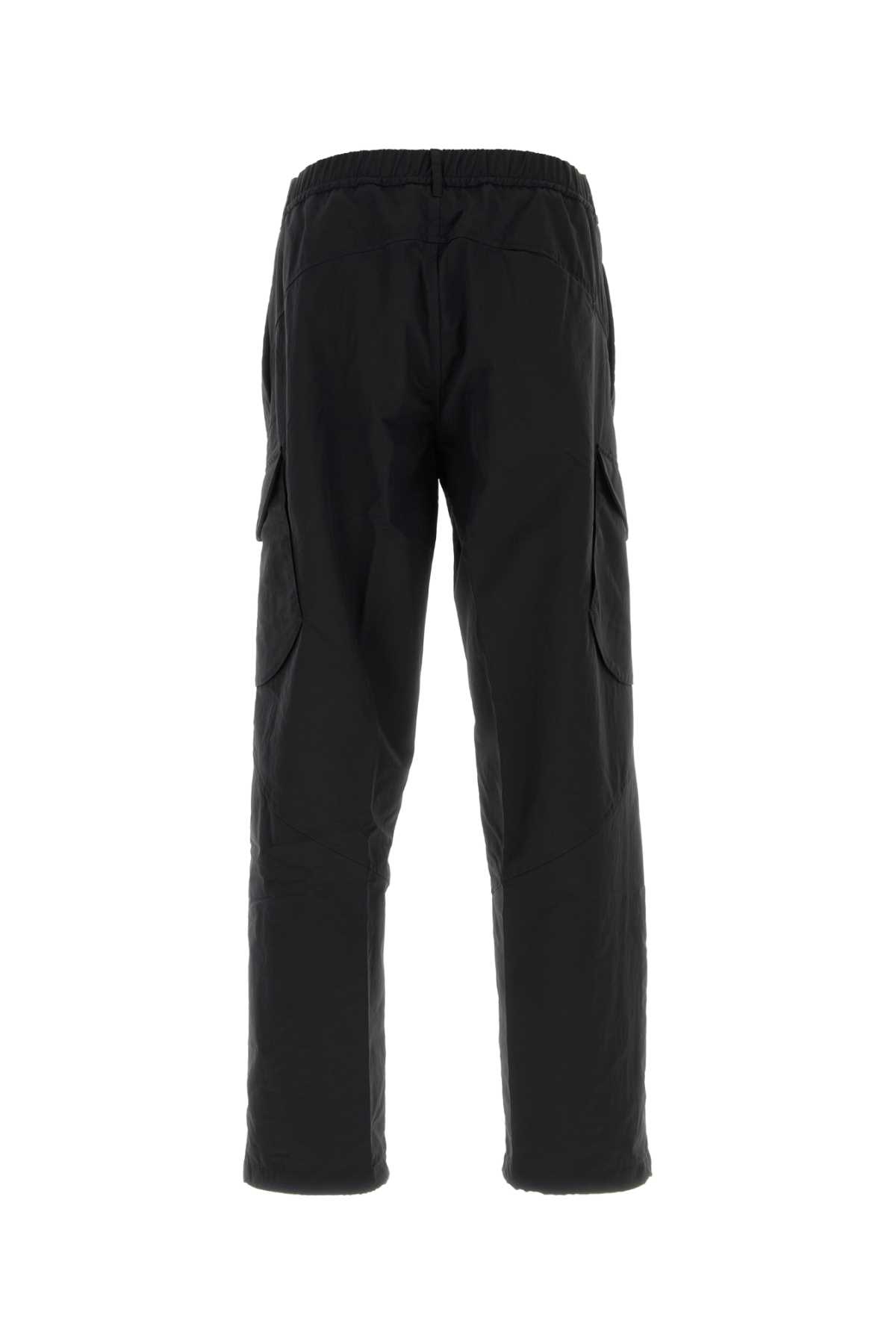 Herno Elastic Waistband Cargo Trousers With Side Pockets In Nero