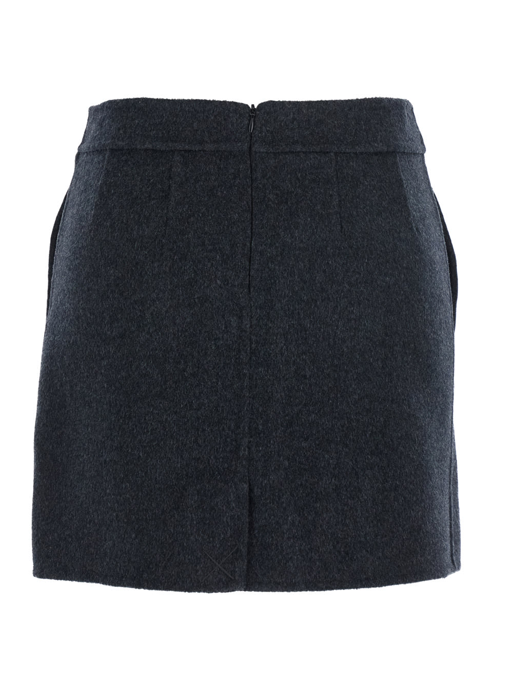 Semicouture Ilaria Grey Skirt With Side Pockets In Wool Woman In Gray