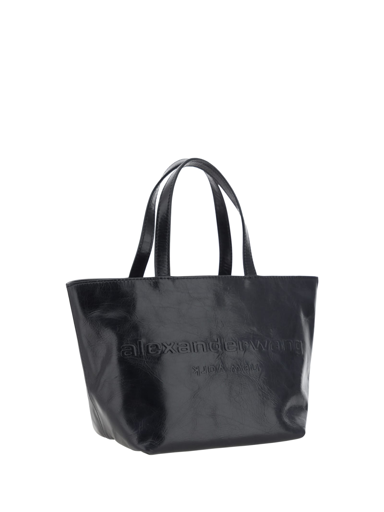 Shop Alexander Wang Punch Small Tote Handbag In 001 Black