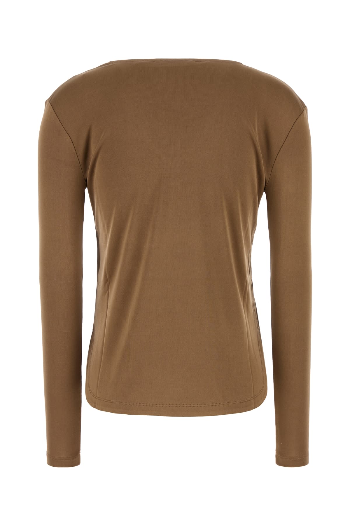 Max Mara Alias Fitted Silhouette Long Sleeves Top In Cuoio