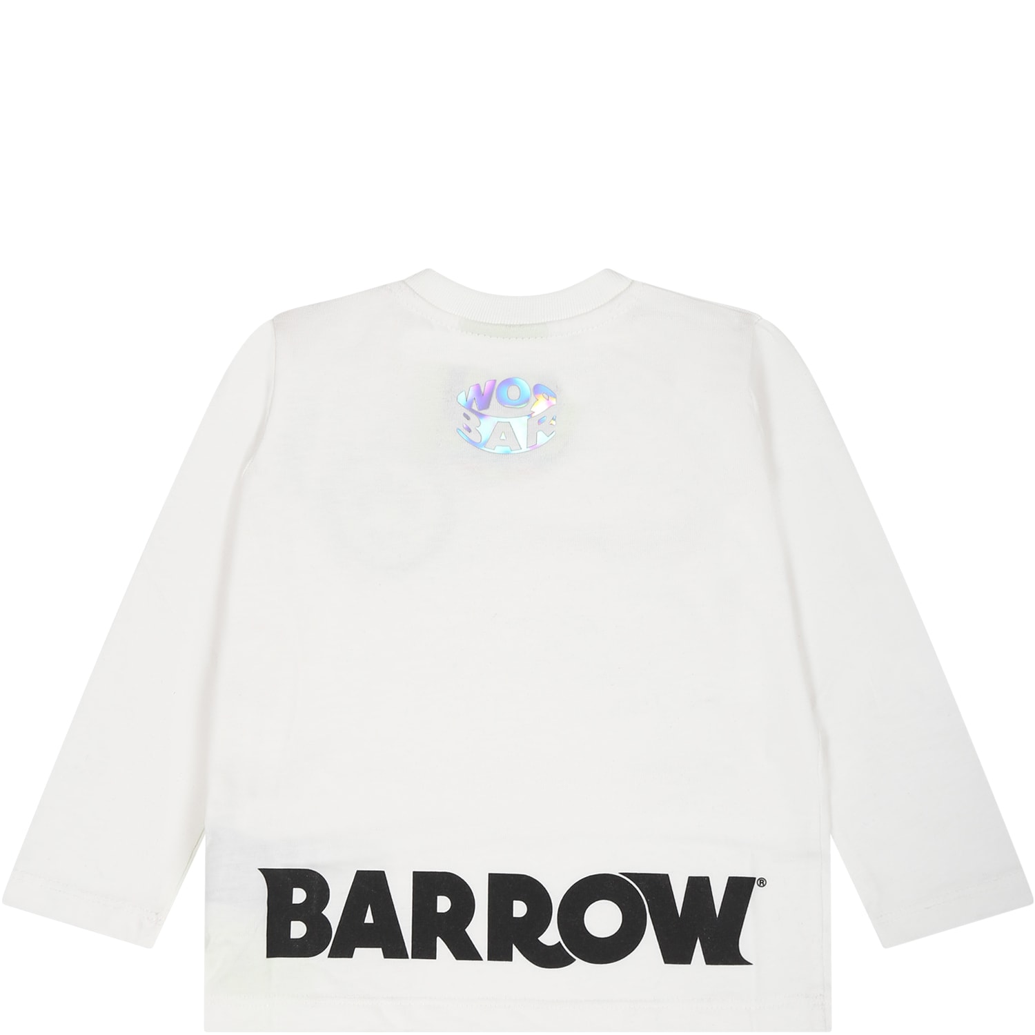 Shop Barrow White T-shirt For Baby Kids With Logo And Smiley