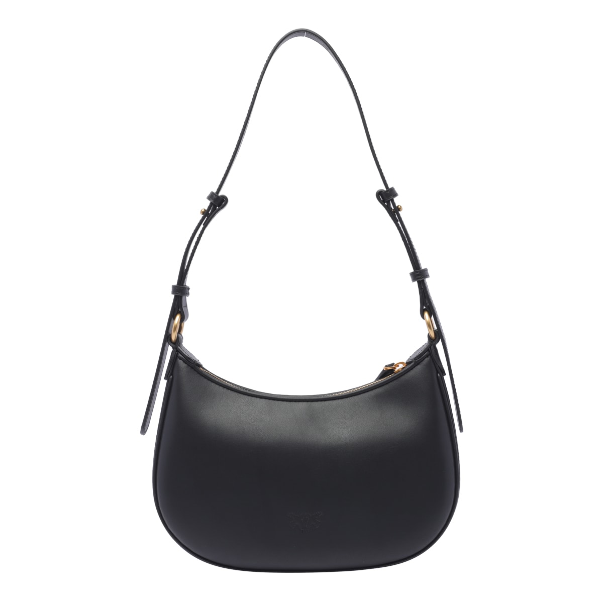 Shop Pinko Mini Half Moon Shoulder Bag In Black