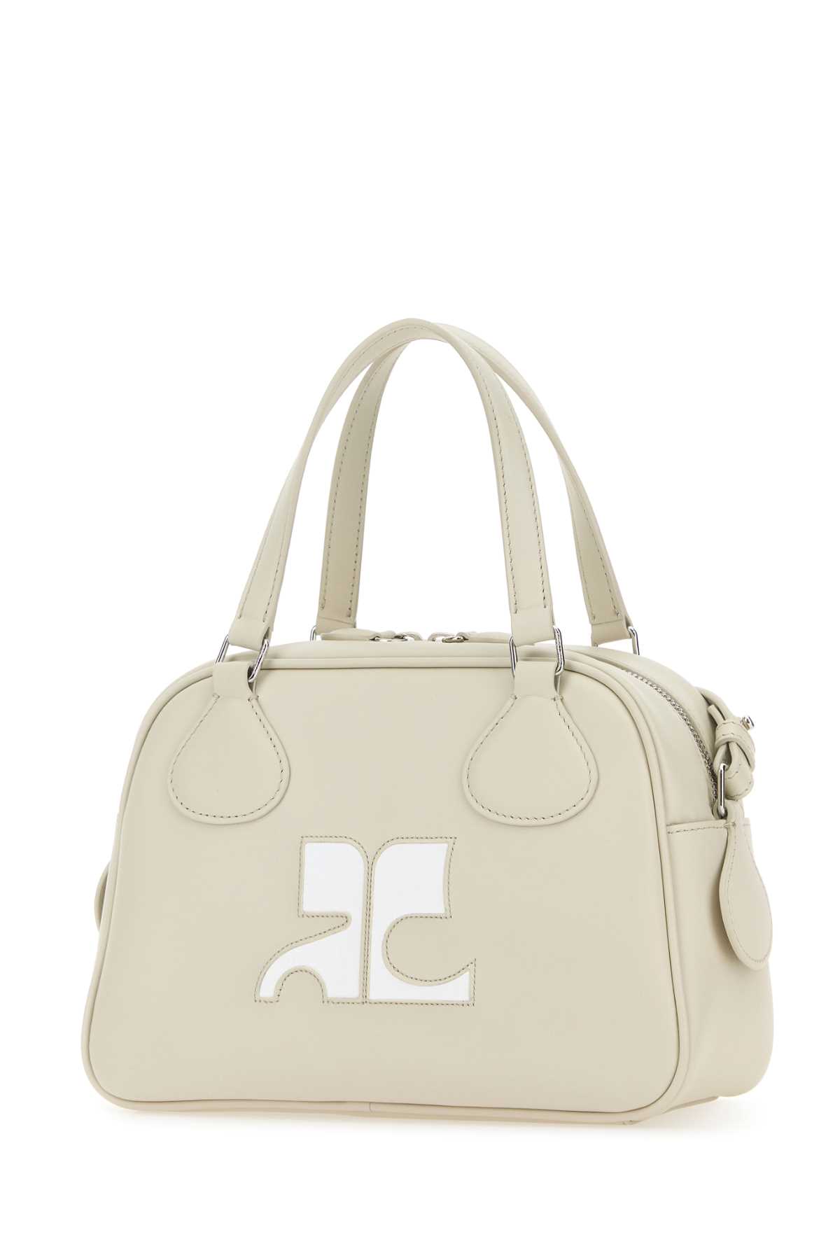 Shop Courrèges Sand Leather Reedition Handbag In Masticgrey