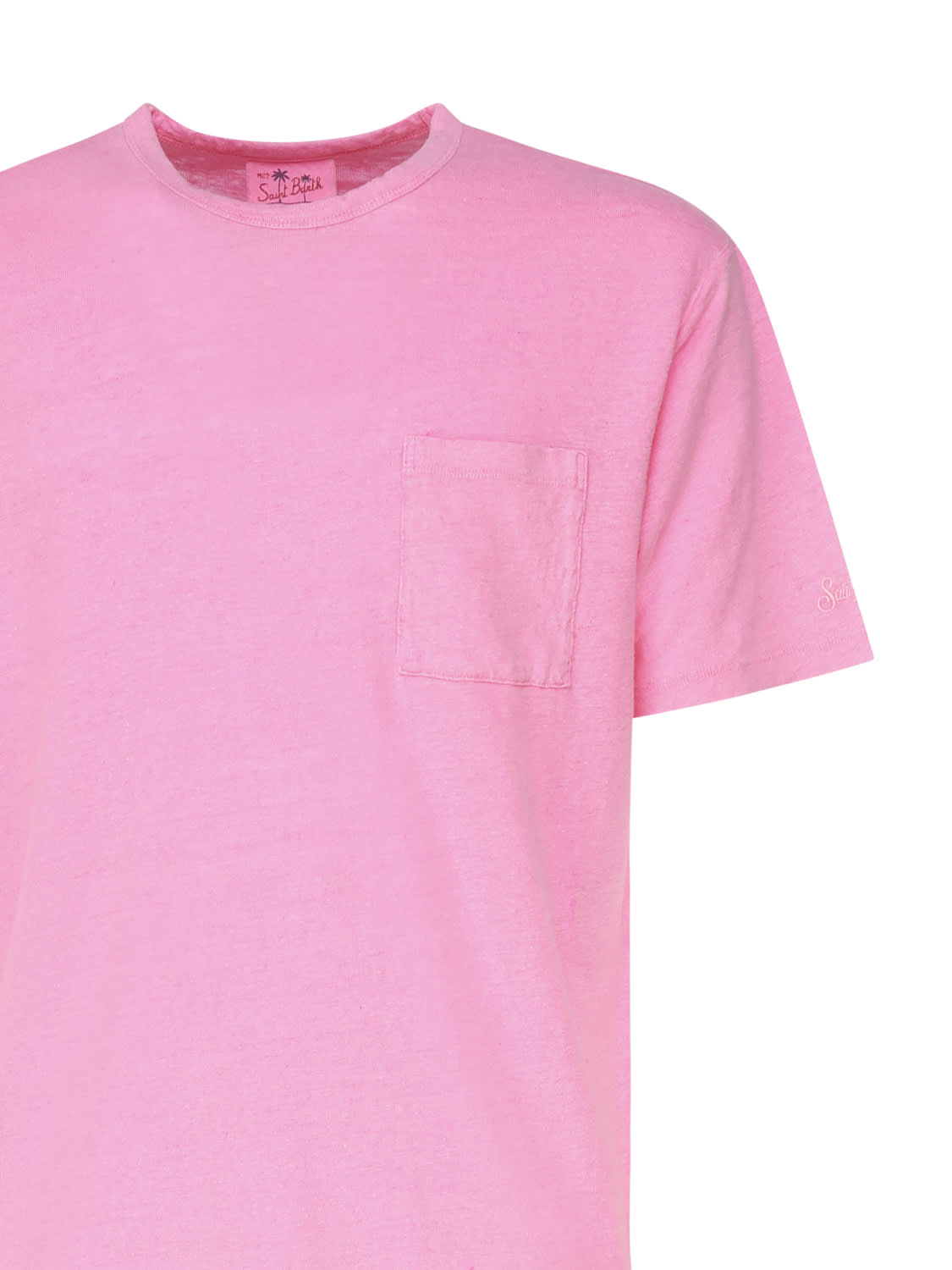Shop Mc2 Saint Barth Ecstasea Linen T-shirt In Pink