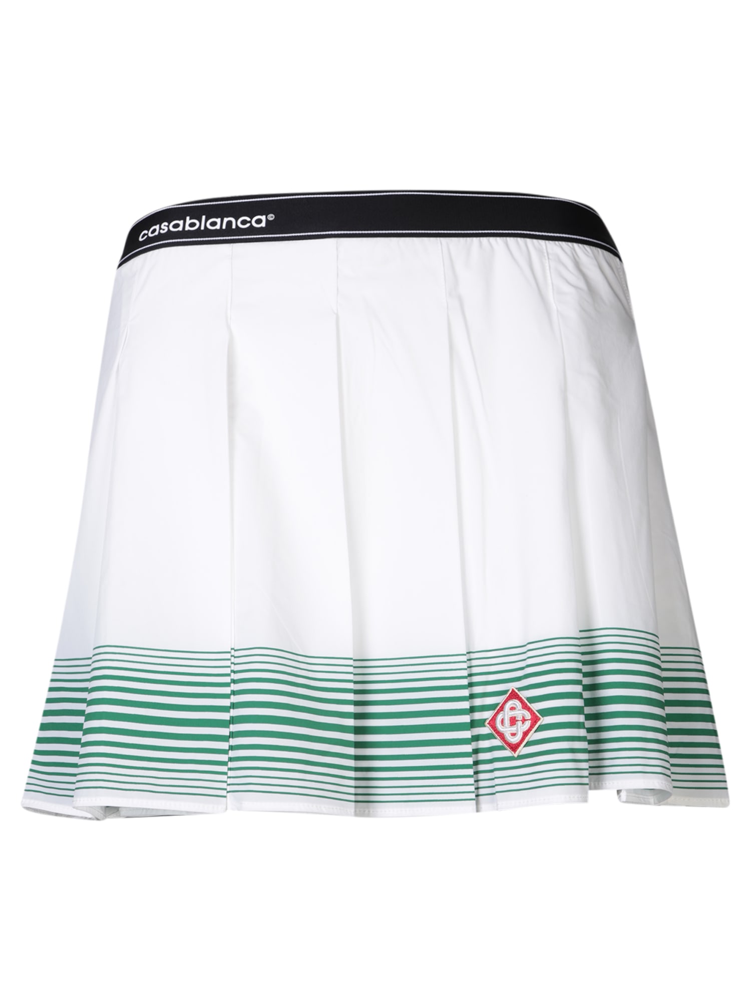 Shop Casablanca White And Green Mini Skirt