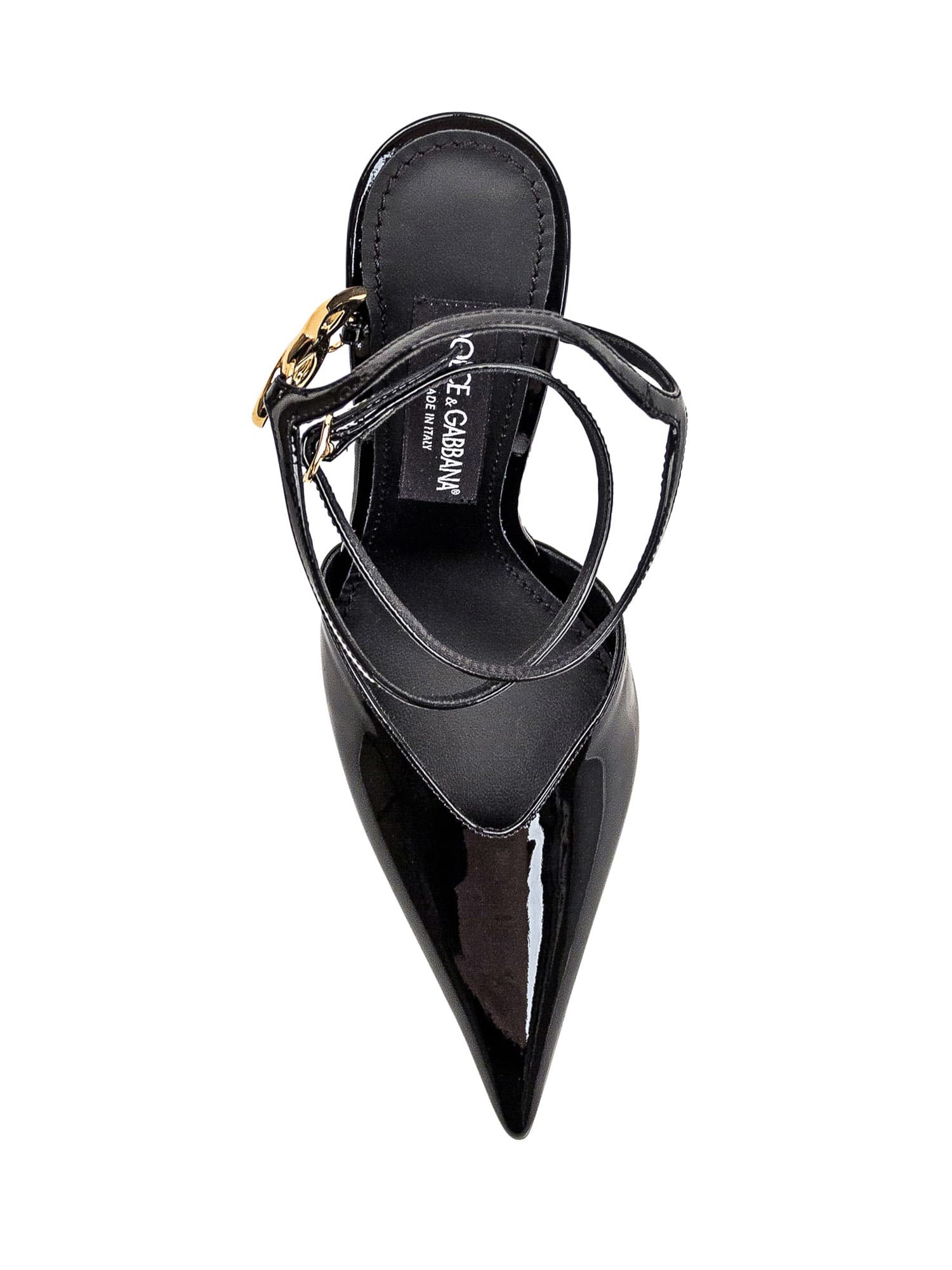 Shop Dolce & Gabbana Leather Slingback In Nero