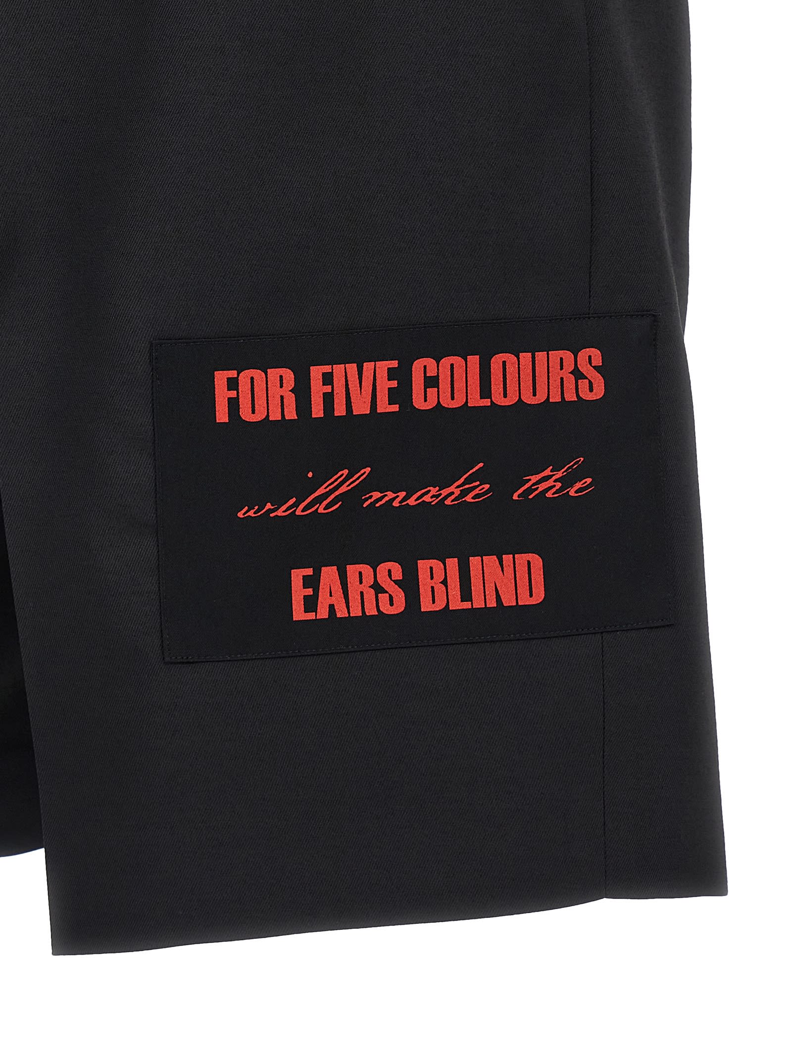 Undercover Bermuda Shorts With Back Pockets And Graphic Print In Black