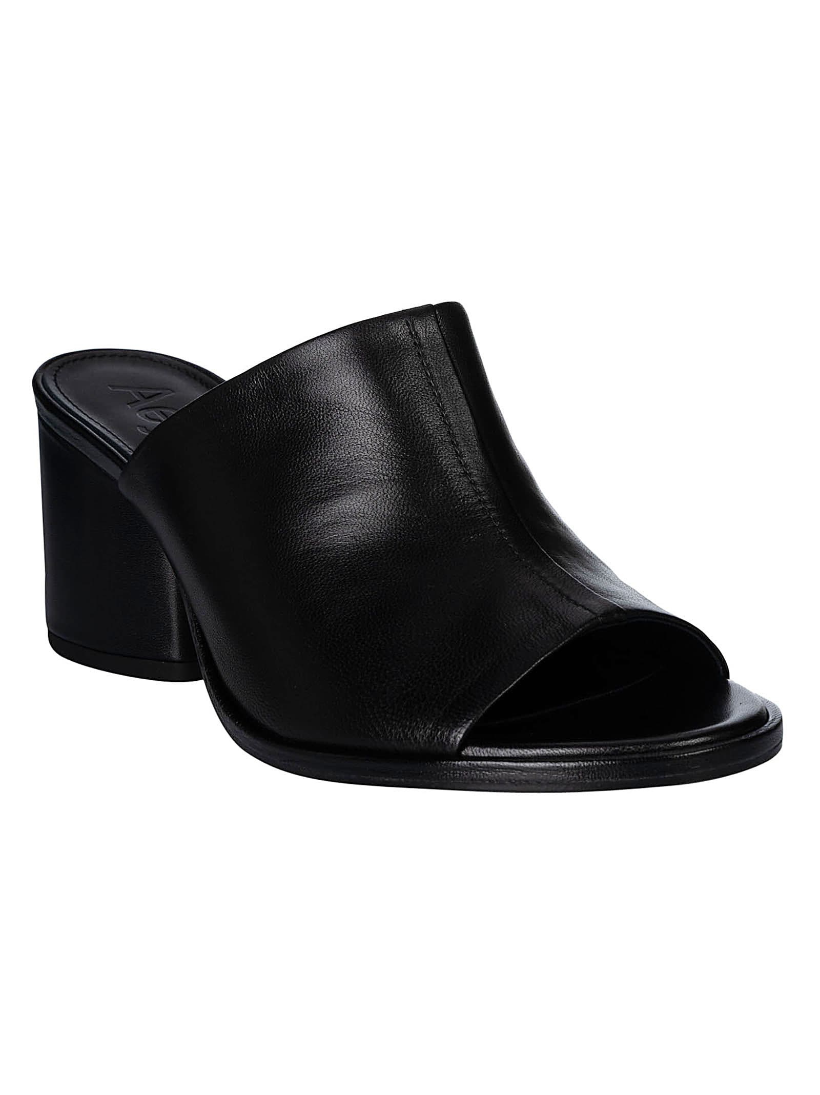 Aeyde Amanda Leather Mules In Black | ModeSens